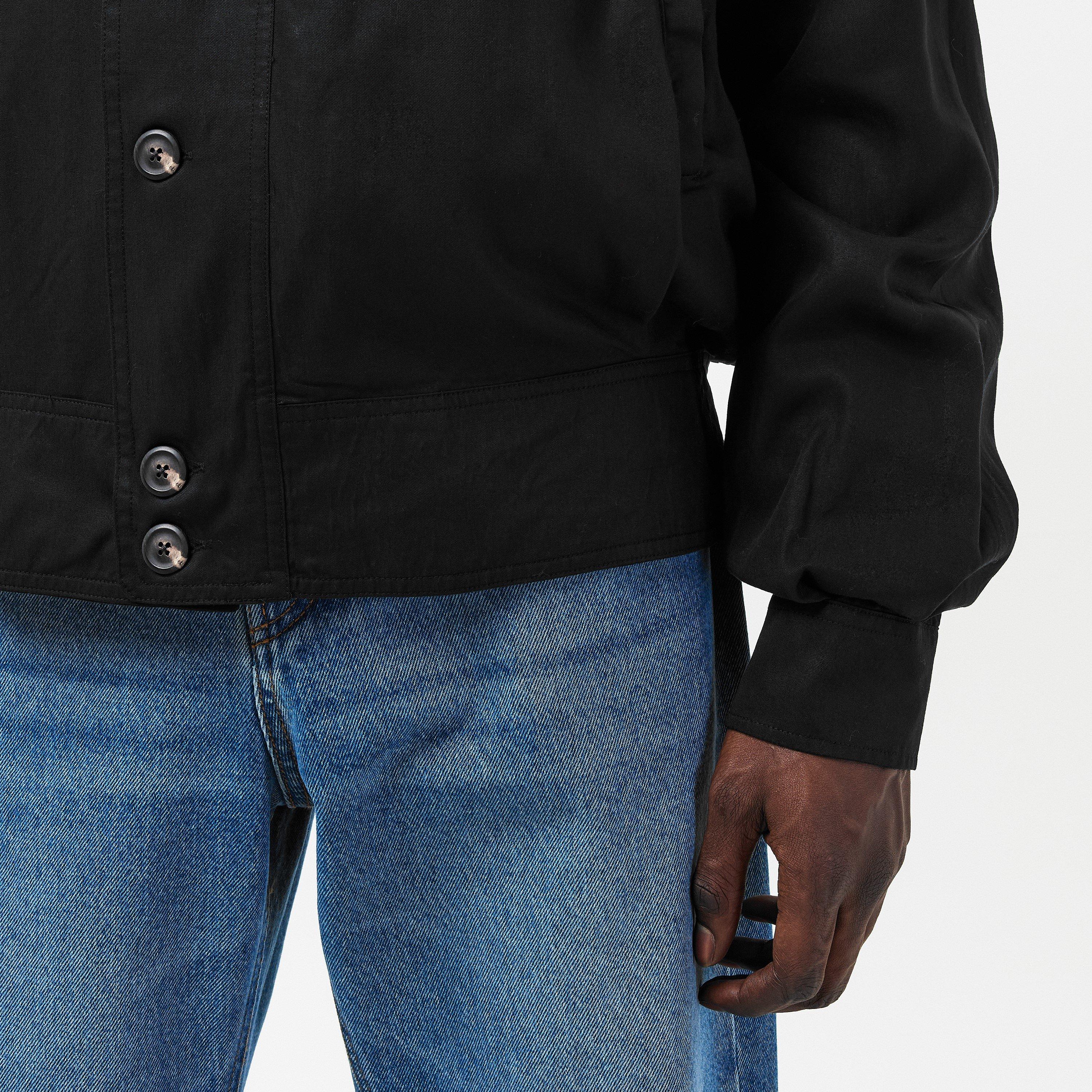 Draping Black - Our Legacy - Men's Ribbed Cuffs Harrington Jacket - 5