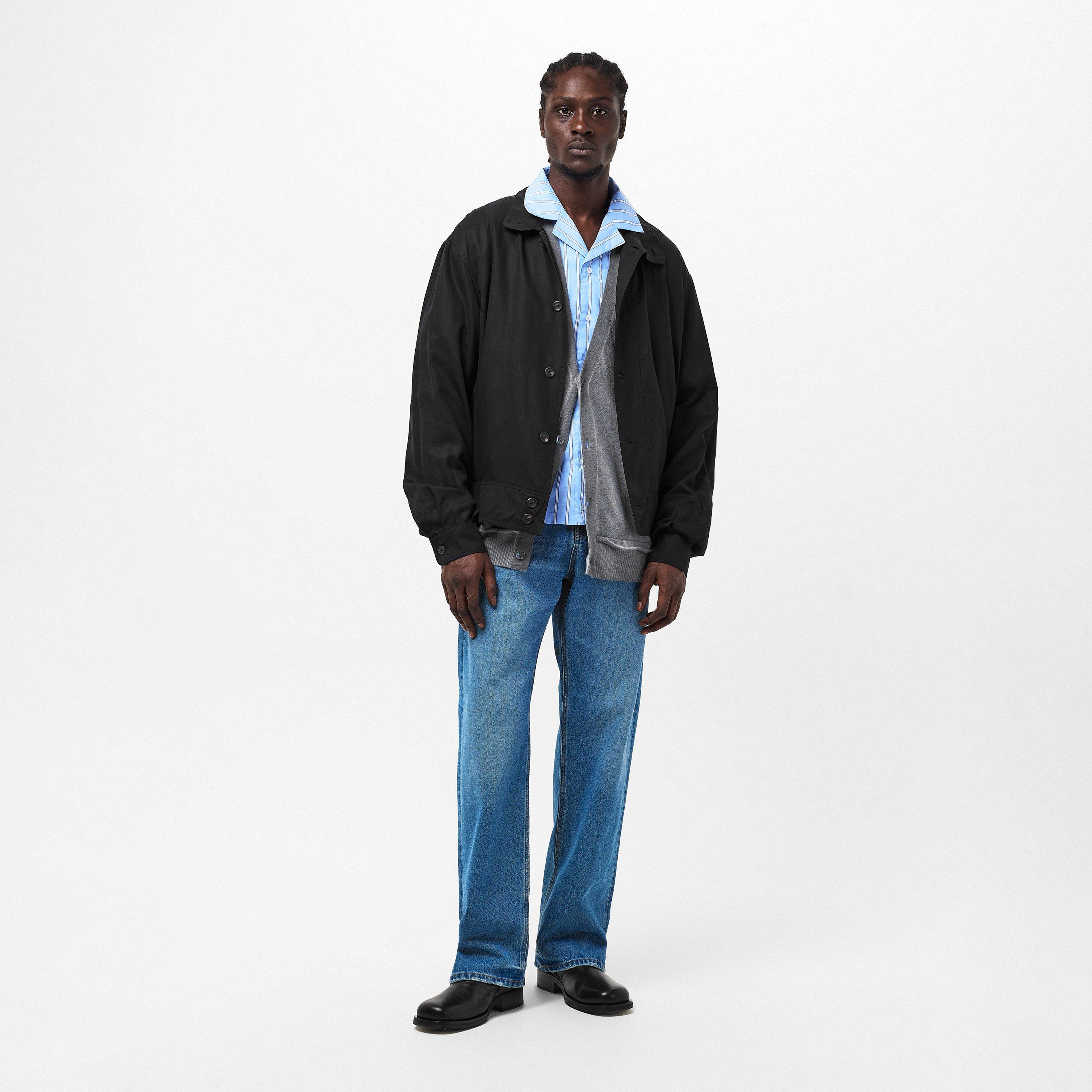 Draping Black - Our Legacy - Men's Ribbed Cuffs Harrington Jacket - 6