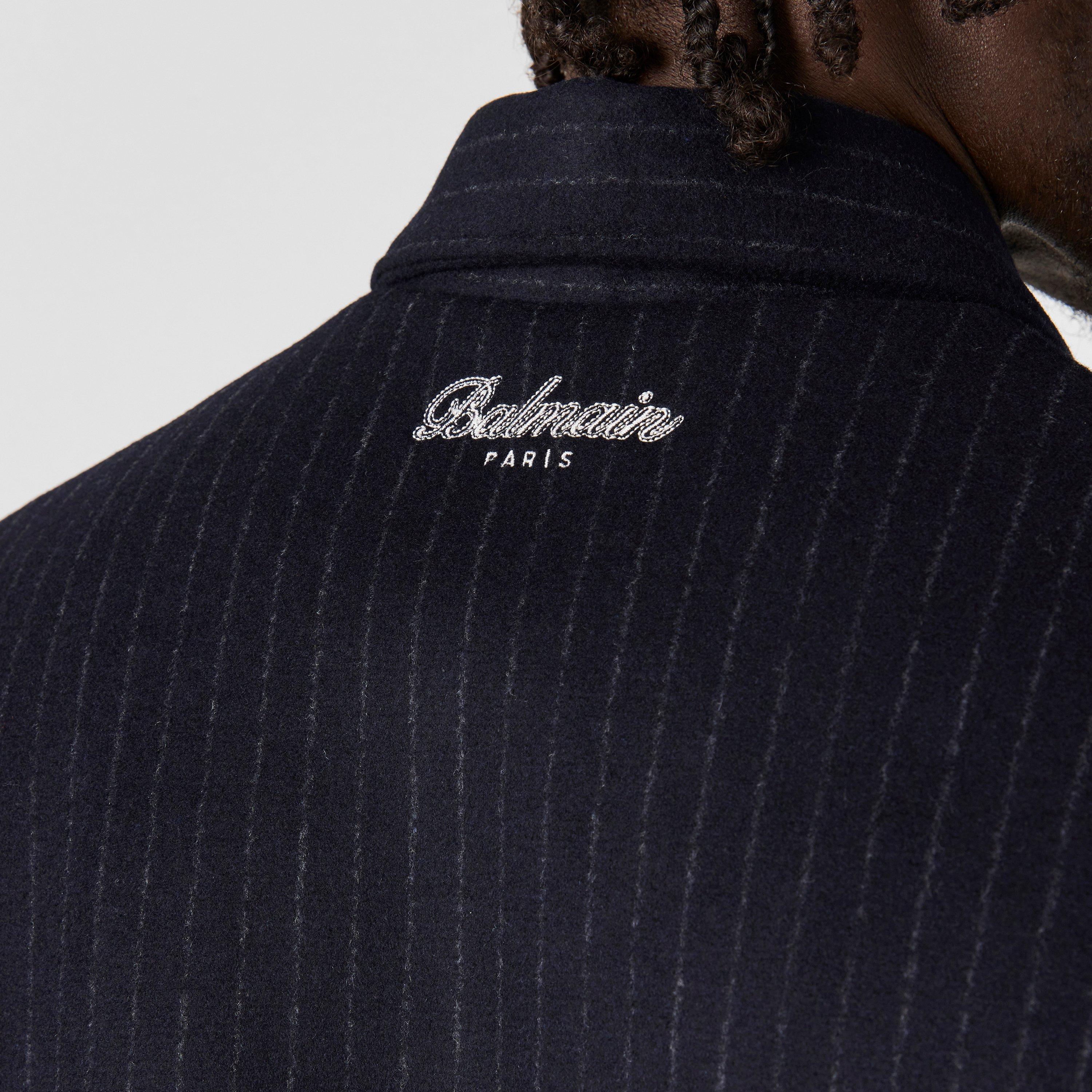 Blue/Black - Balmain - Men's  Structured Varsity Jacket - 5