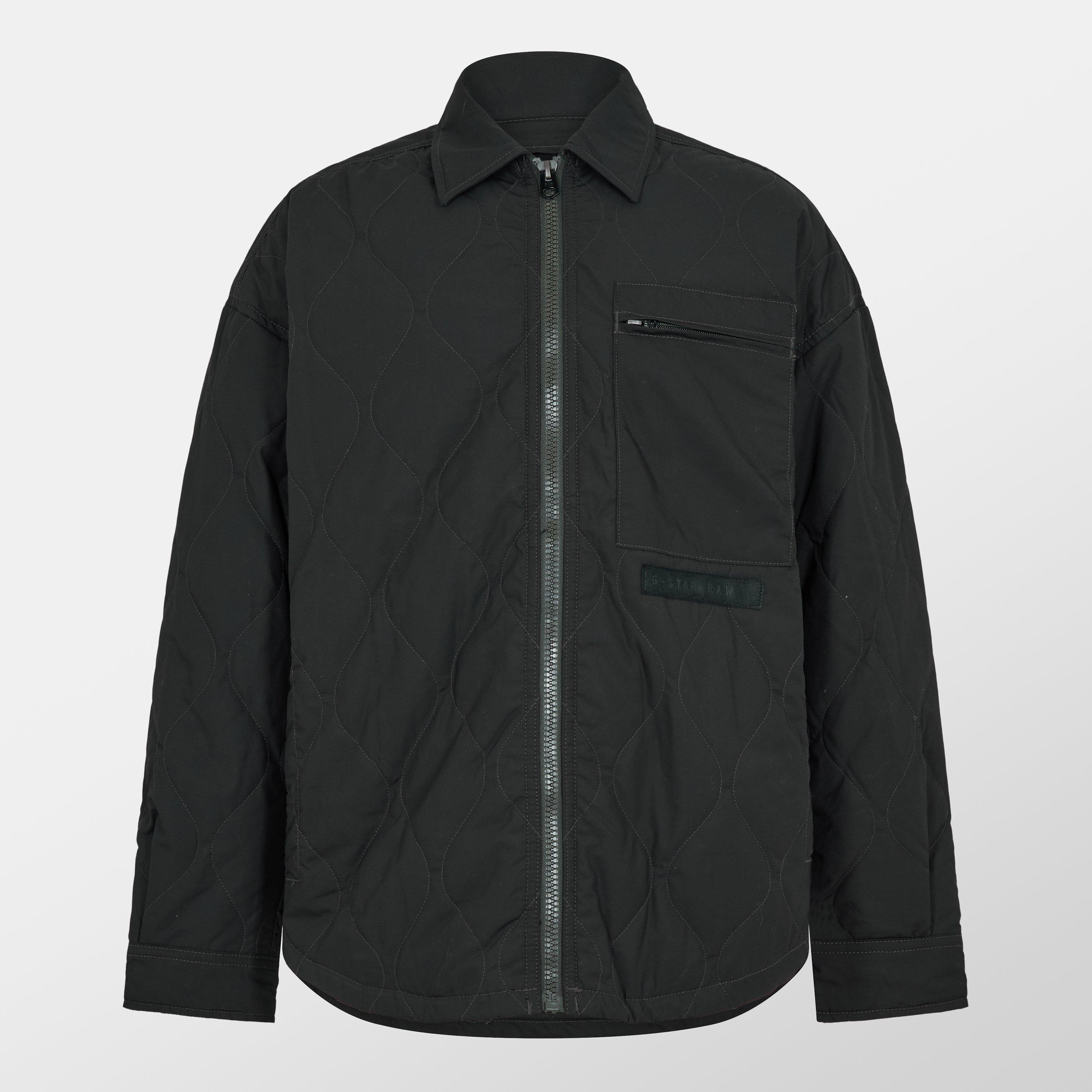 Dk Black - G Star - Men's Postino Quilted Cotton Oversized Overshirt - 1