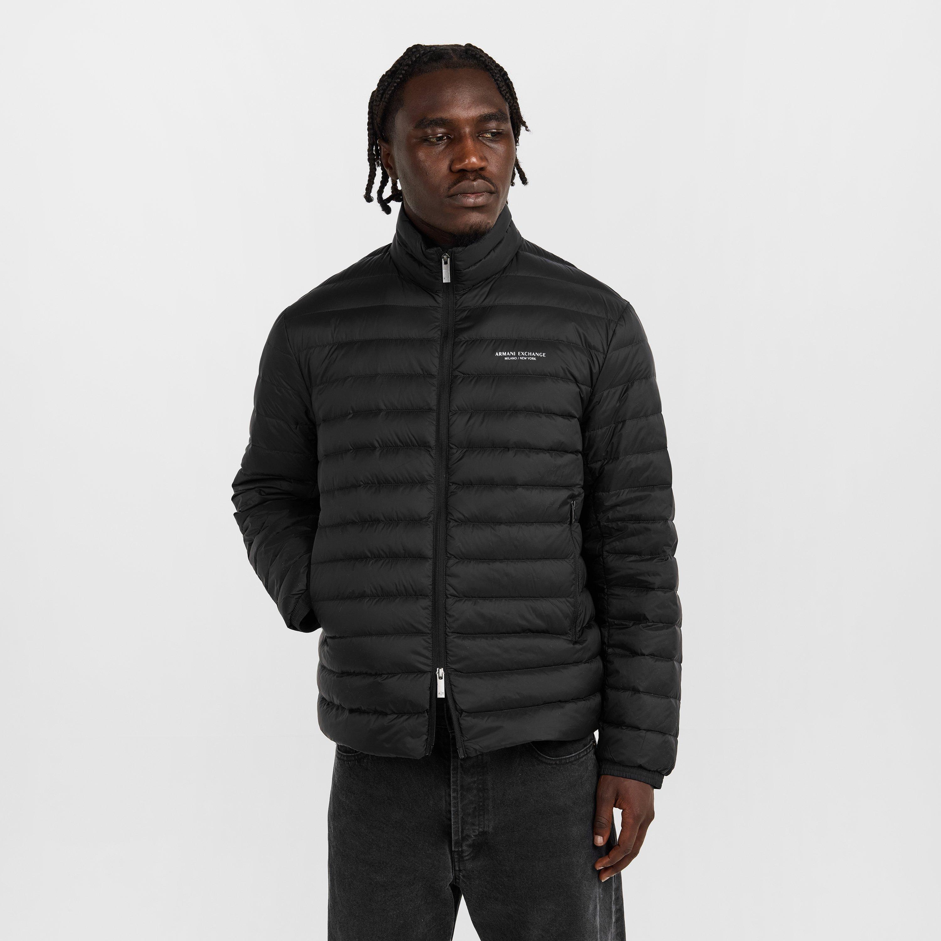 Black UC001 - Schwarz UC001 - Armani Exchange - Men's Down Short Puffer Jacket - 3