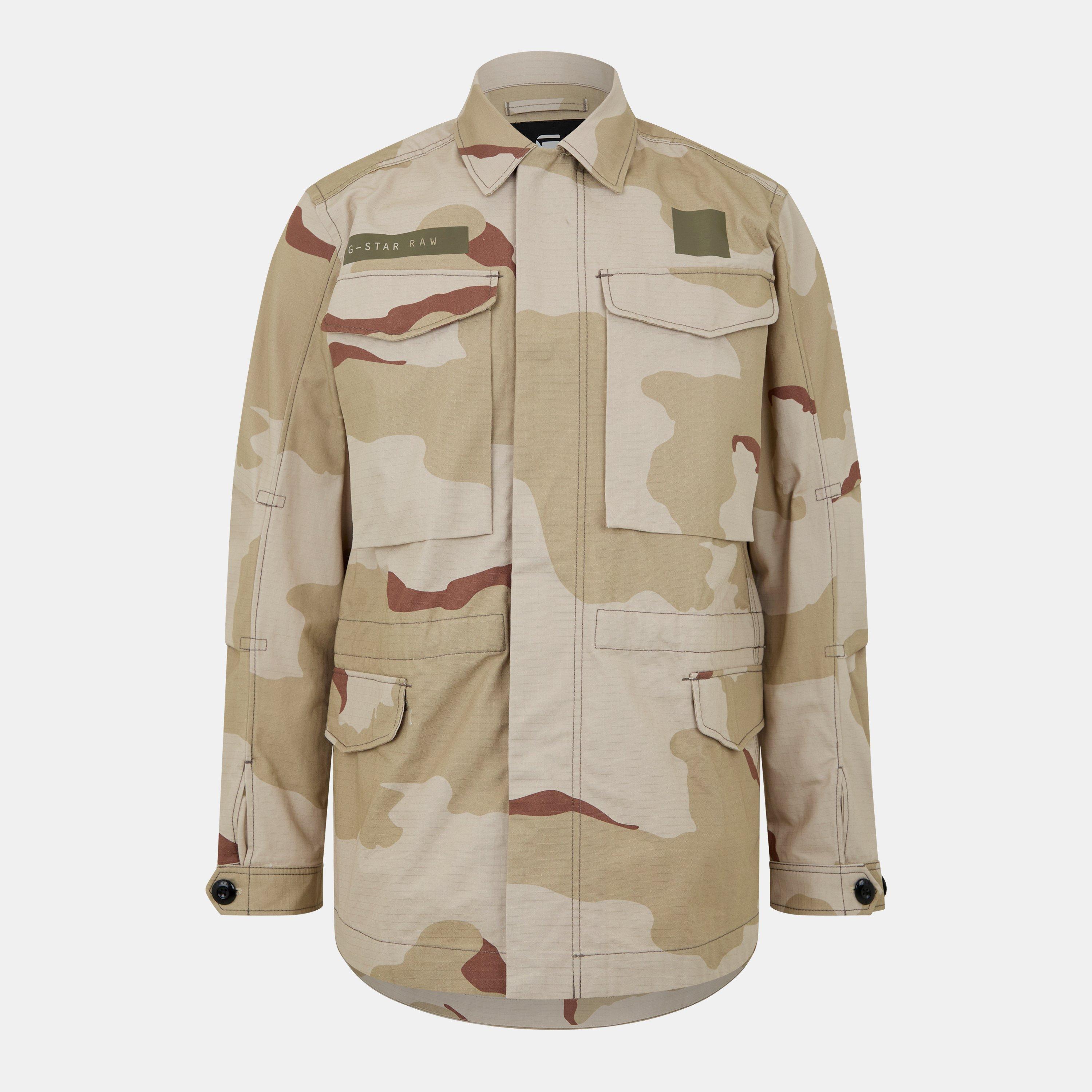 G Star Men's Core Field Cotton Long Sleeve Overshirt - Dk Brick - Medium