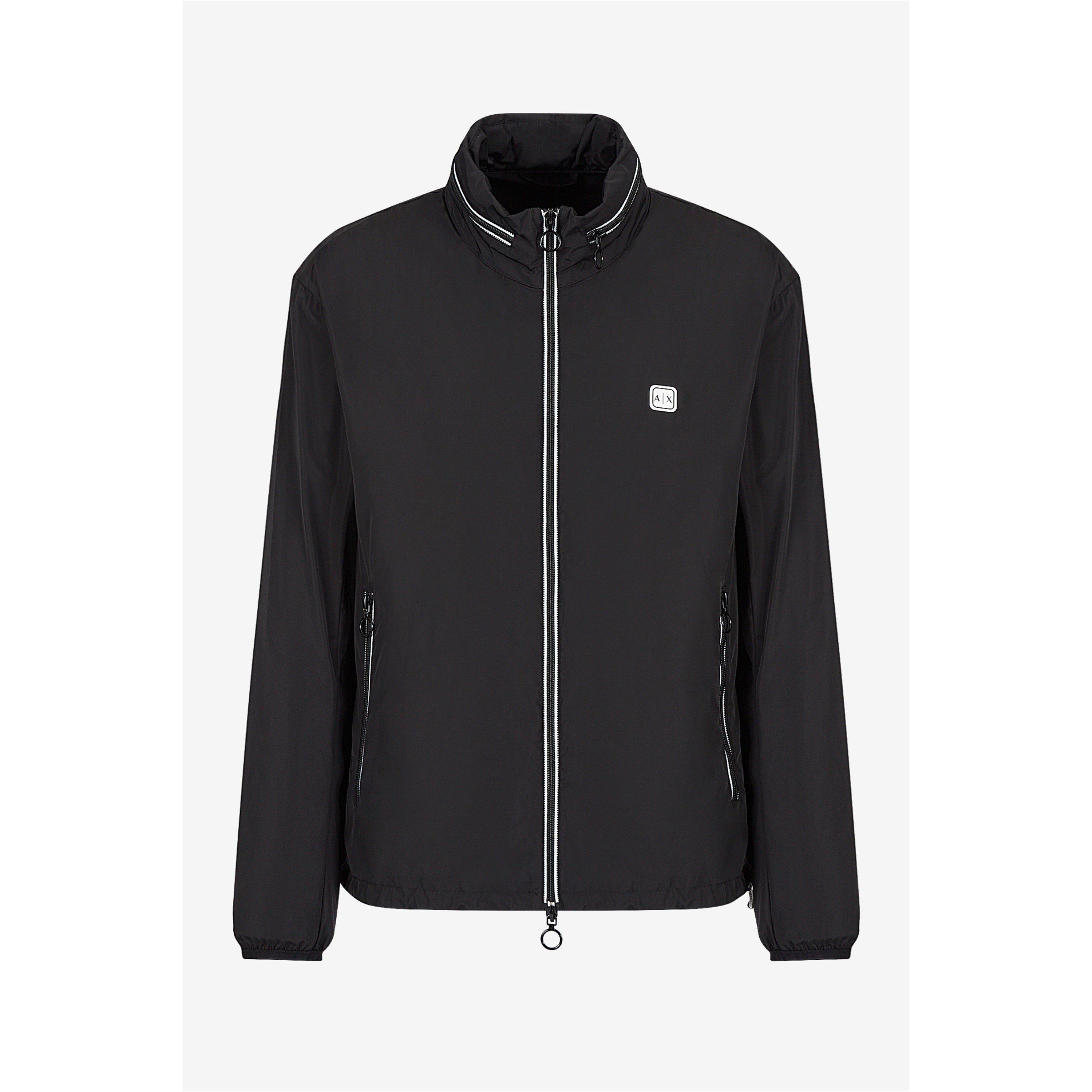 Armani Exchange Men's Patch Logo Long Sleeve Zip Harrington Jacket - Black 1200 - S