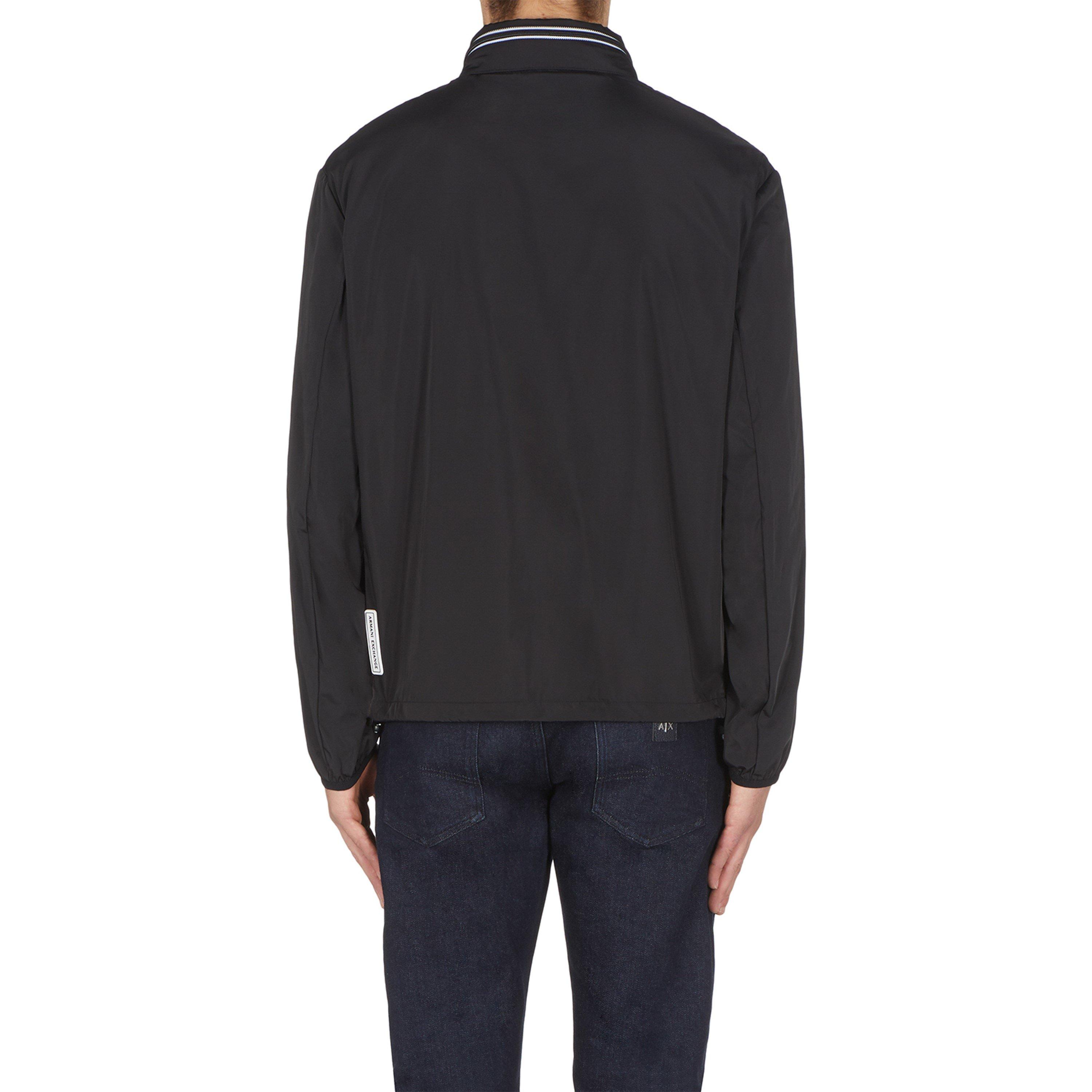 Schwarz 1200 - Armani Exchange - Men's Patch Logo Long Sleeve Zip Harrington Jacket - 4