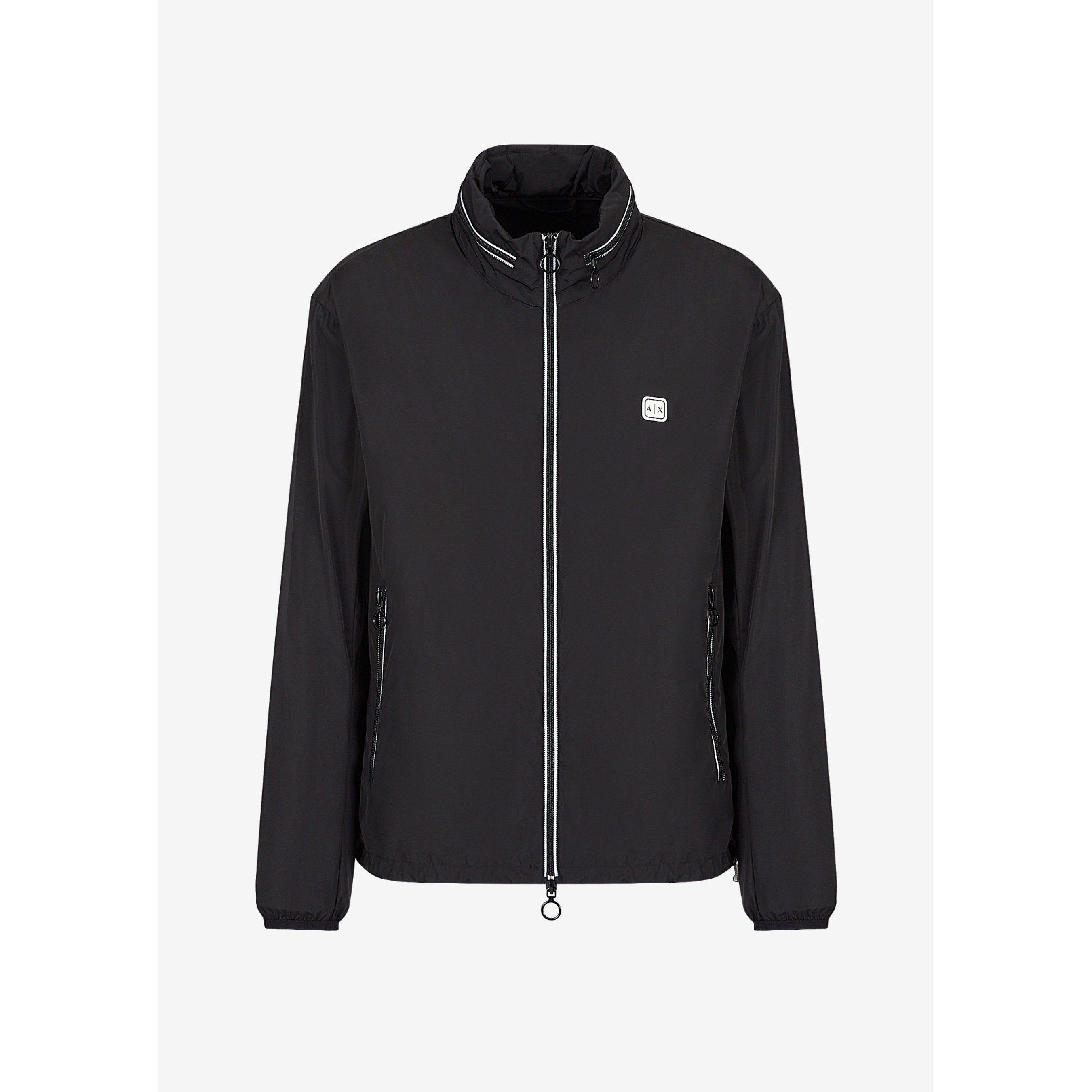 Schwarz 1200 - Armani Exchange - Men's Patch Logo Long Sleeve Zip Harrington Jacket - 7