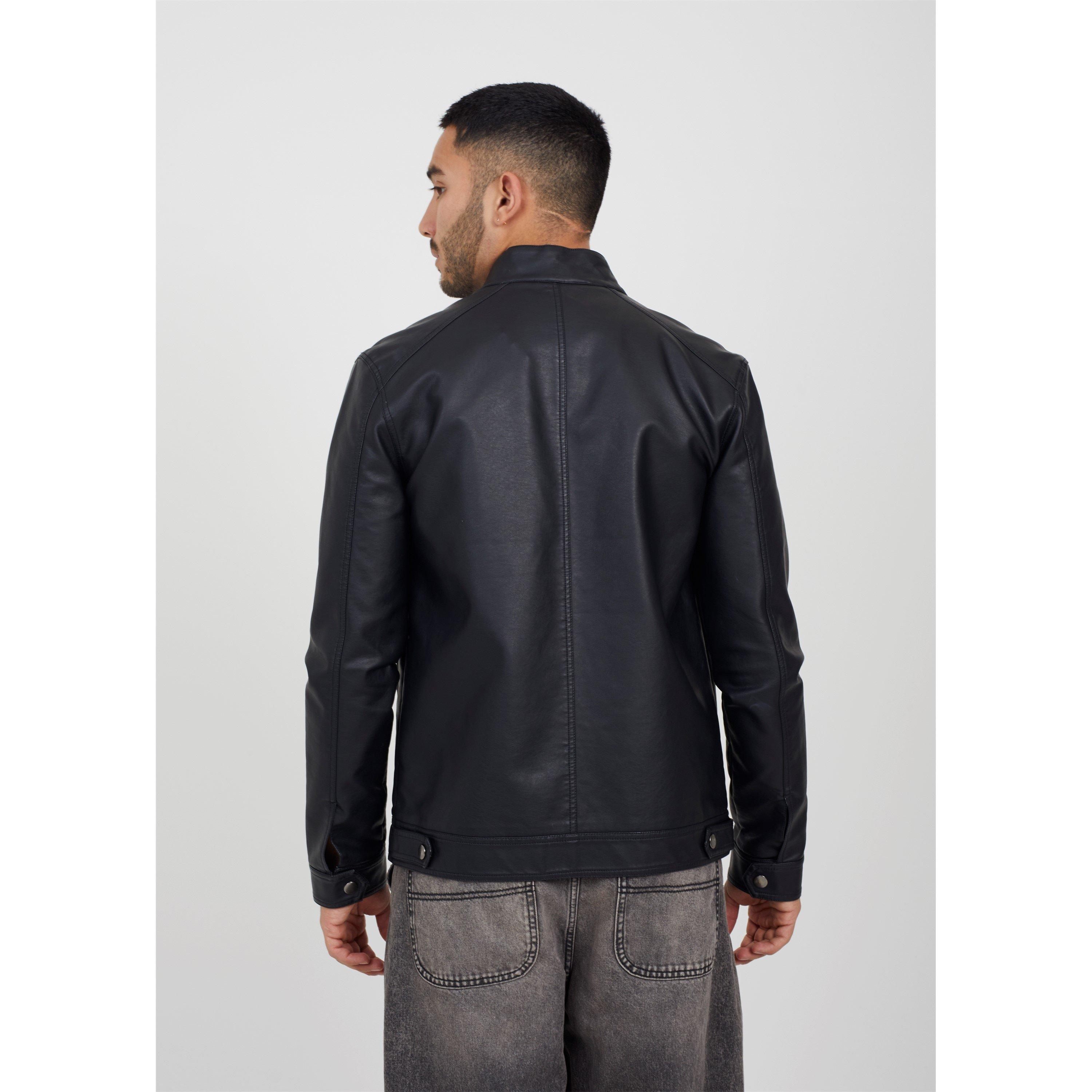 Preto - Brave Soul - Faux Leather Long Sleeve Jacket - 3