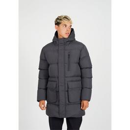 Brave Soul Padded Hooded Longline Jacket