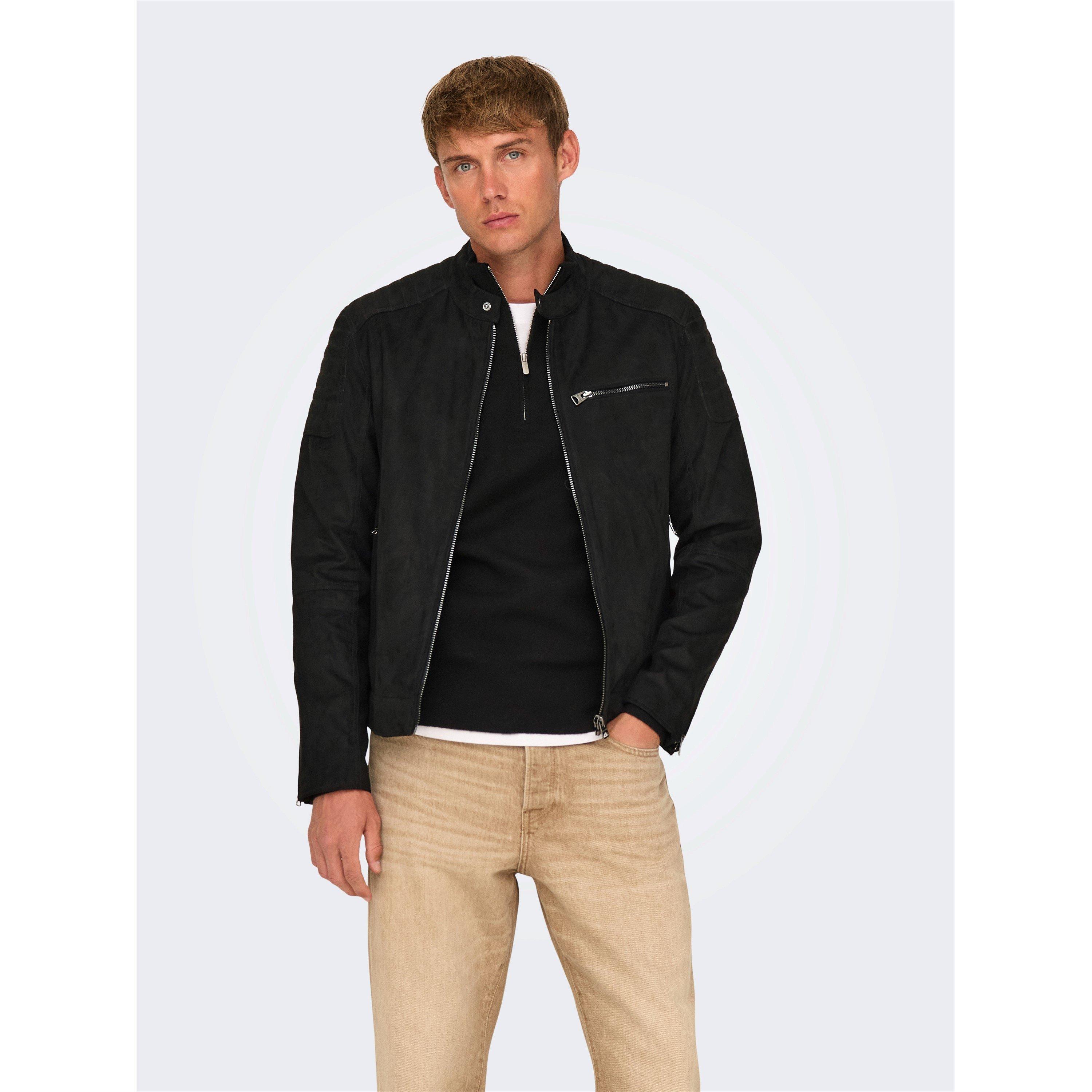 Crna - Only - Bomber Faux Leather Jacket - 2