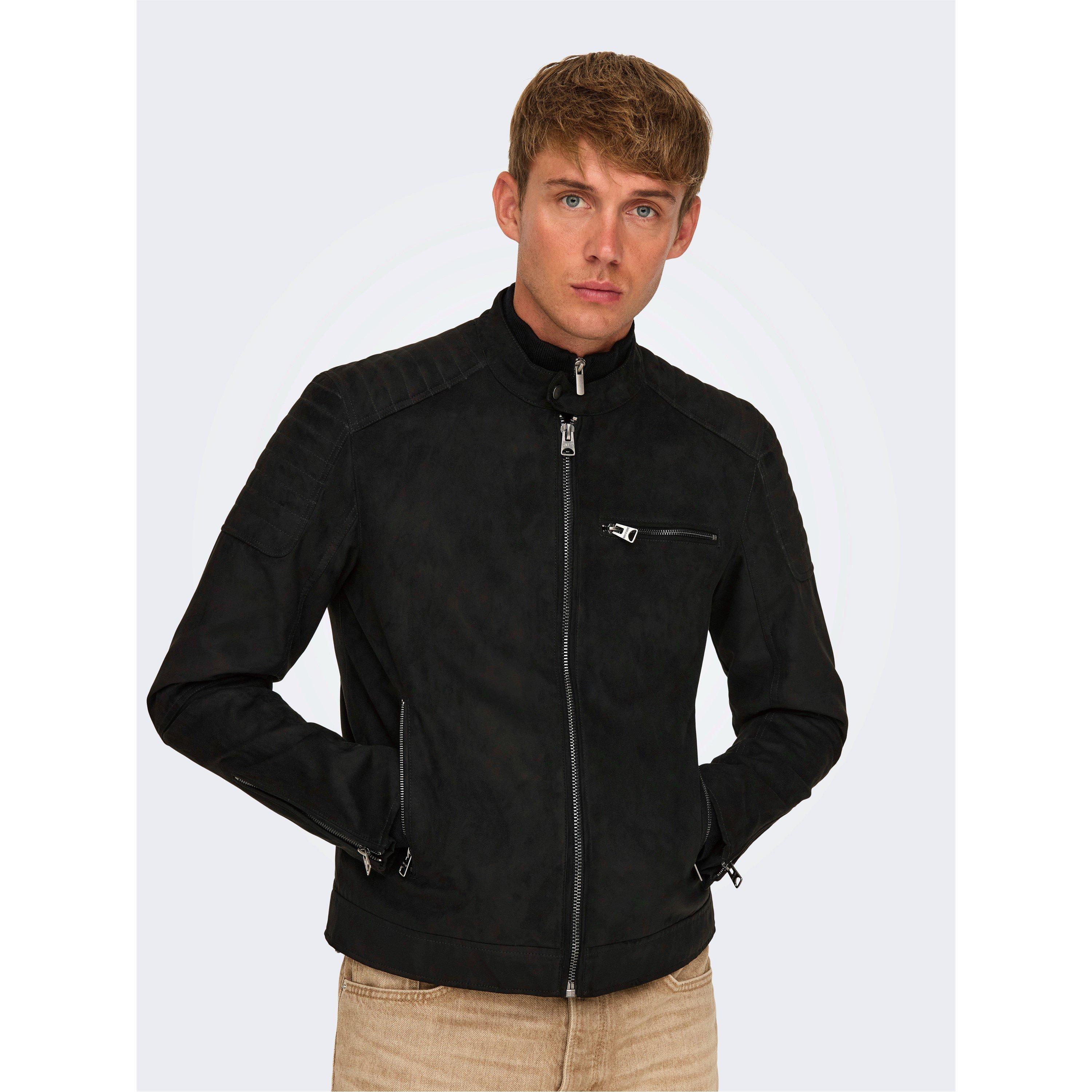 Crna - Only - Bomber Faux Leather Jacket - 3
