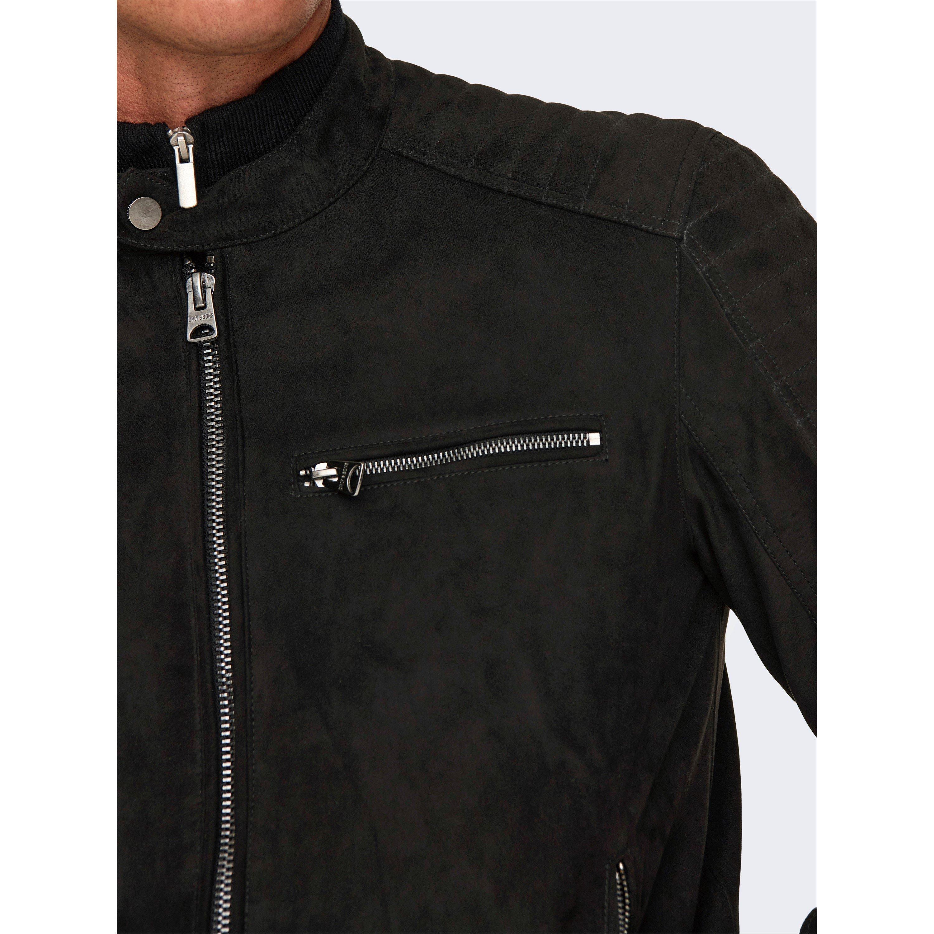 Crna - Only - Bomber Faux Leather Jacket - 4