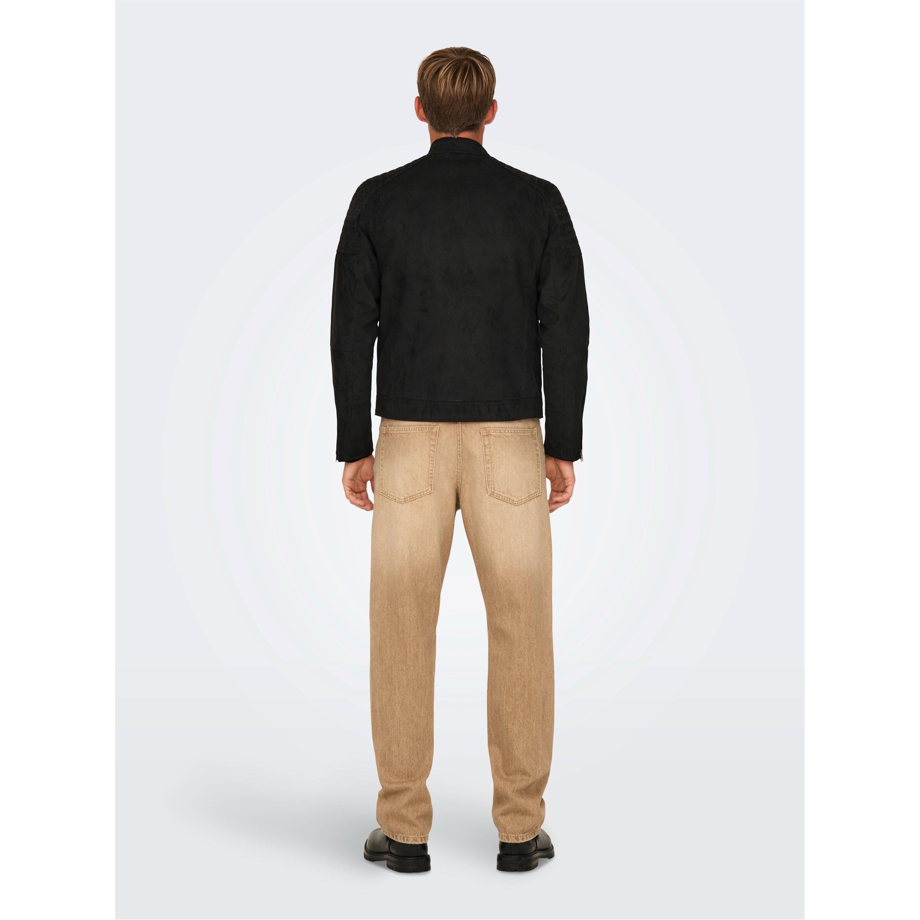 Crna - Only - Bomber Faux Leather Jacket - 5