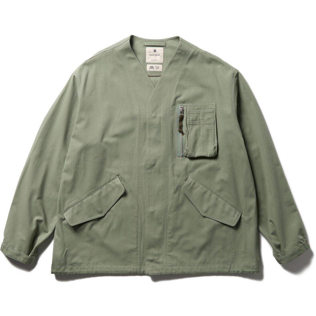 Snow Peak Men's Takibi Collarless Relaxed Fit Jacket - Foriage - Medium