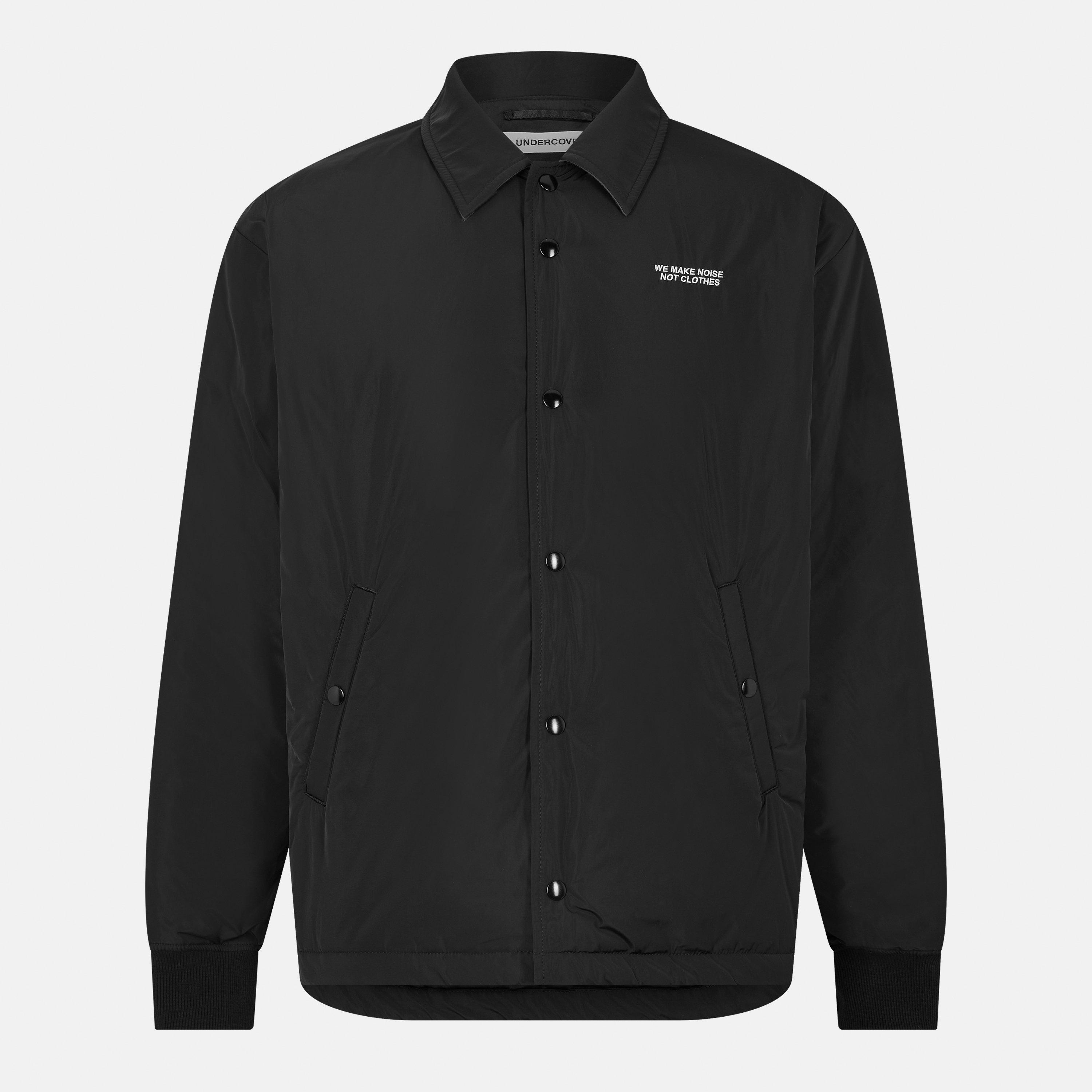 Black - Undercover - Men's Snap Button Ribbed Coach Jacket - 1