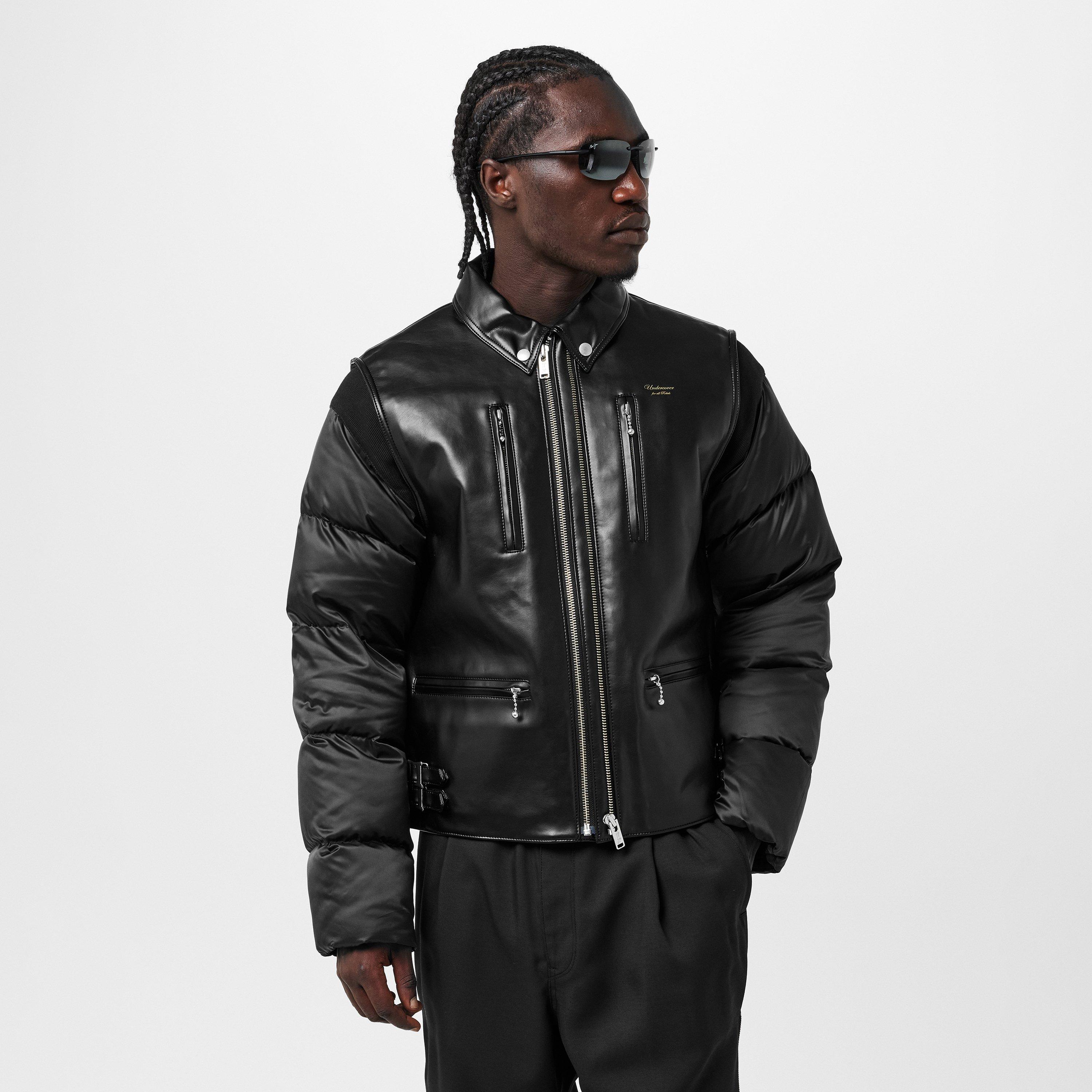Black - Undercover - Men's Leather Contemporary Cut Jacket - 3