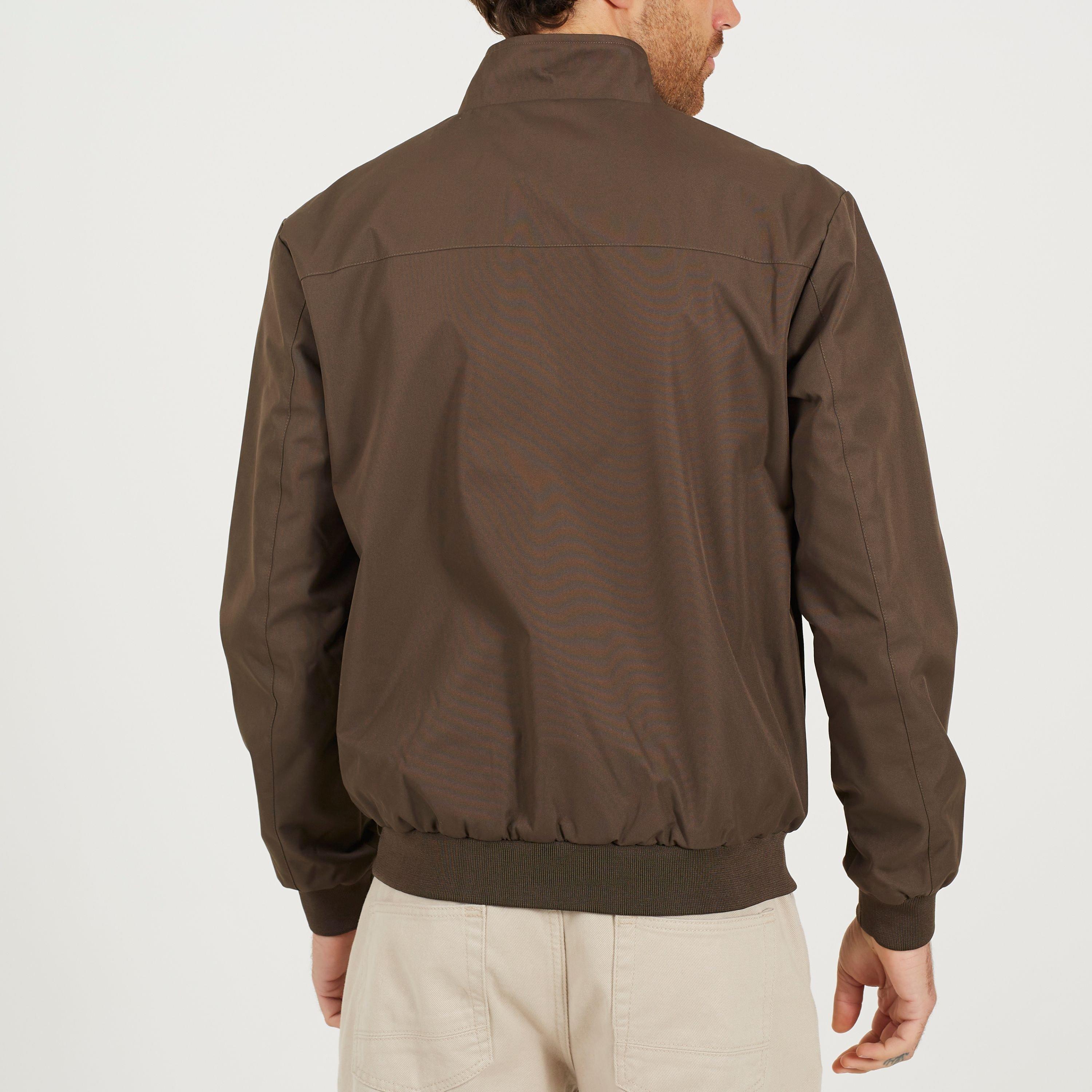 Mocha - Brave Soul - Funnel Neck Full Zip Bomber Jacket - 2