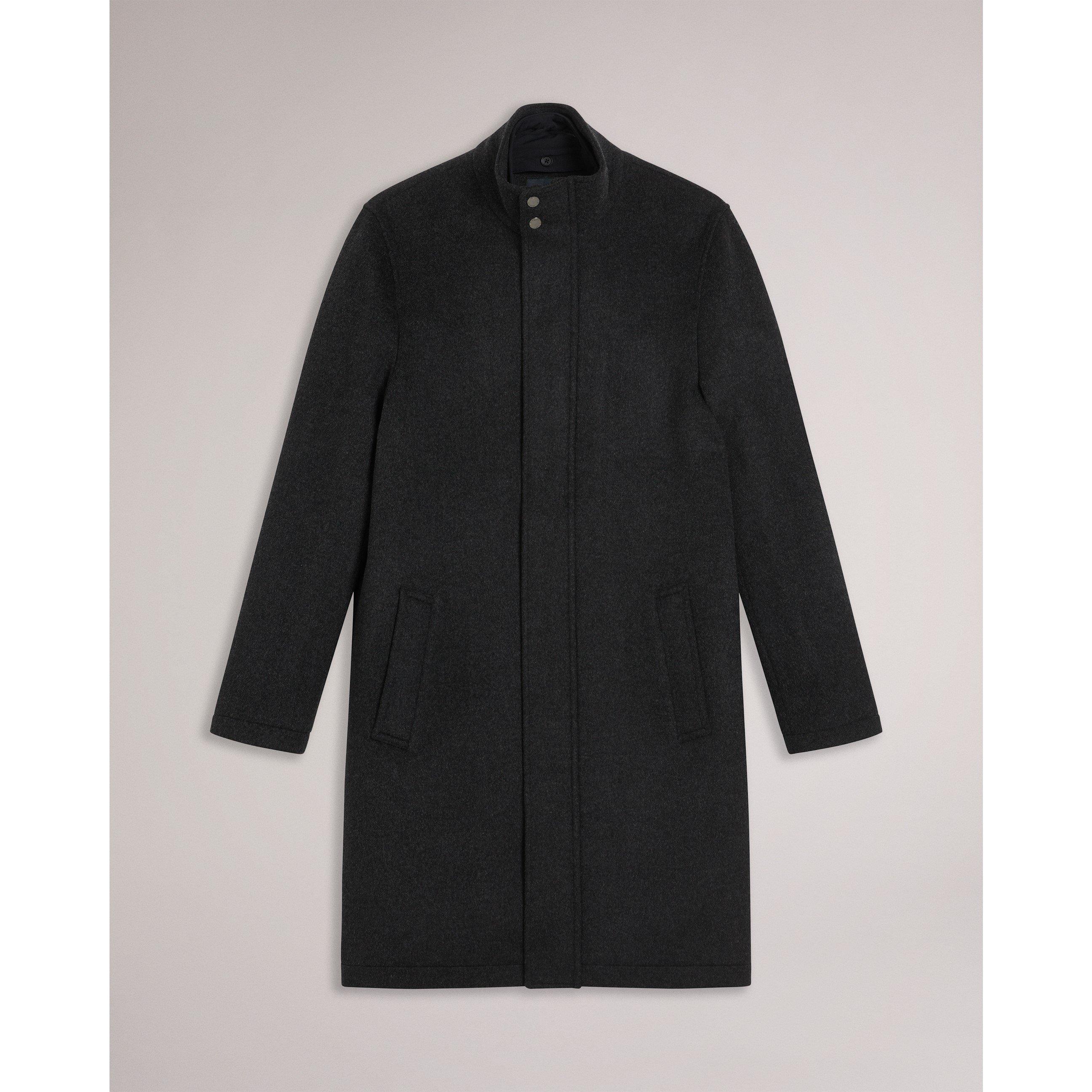 Ted Baker Men's Funnel Neck Overcoat - Grey - S (2)
