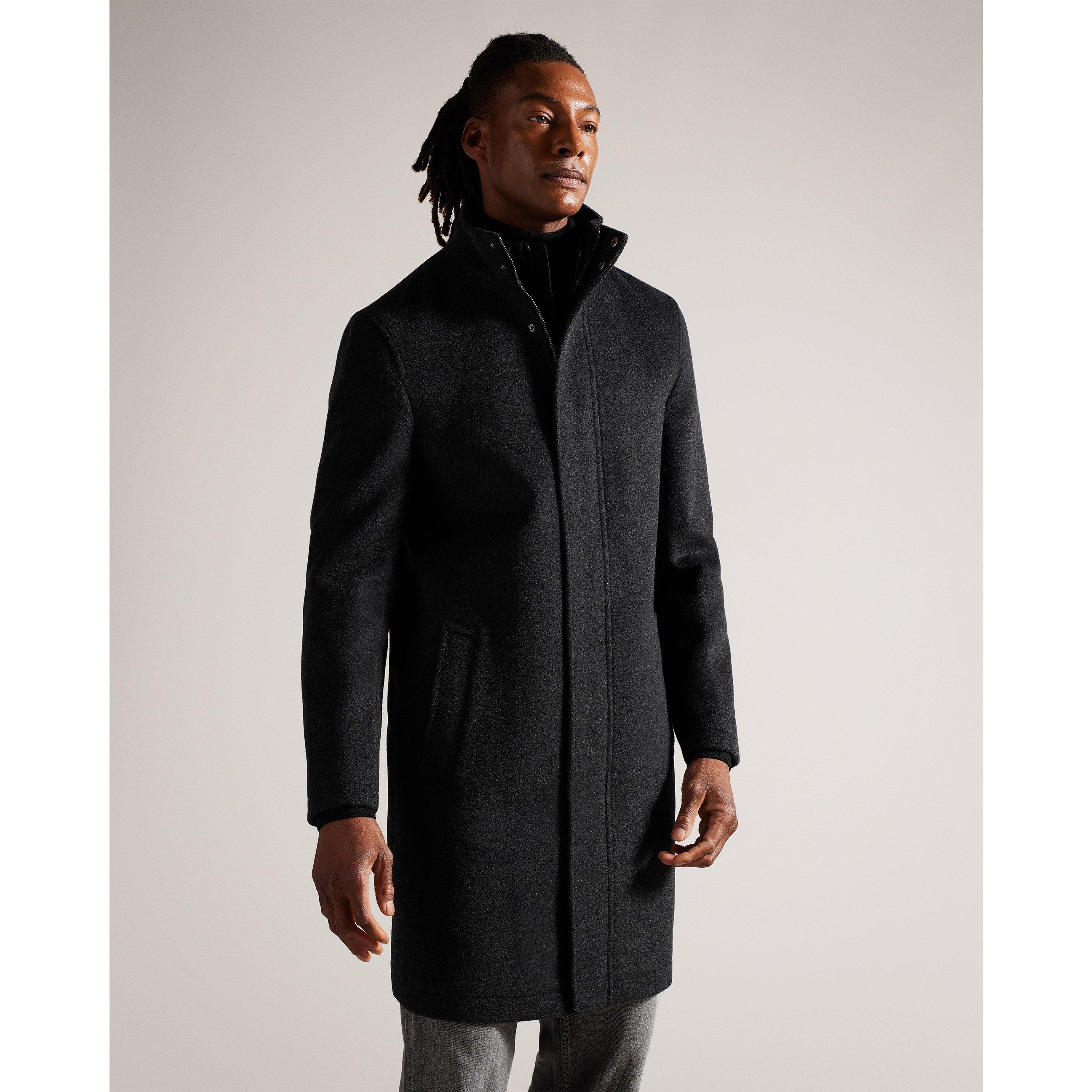 Grey - Ted Baker - Ted Funnel Neck Coat Sn54 - 2