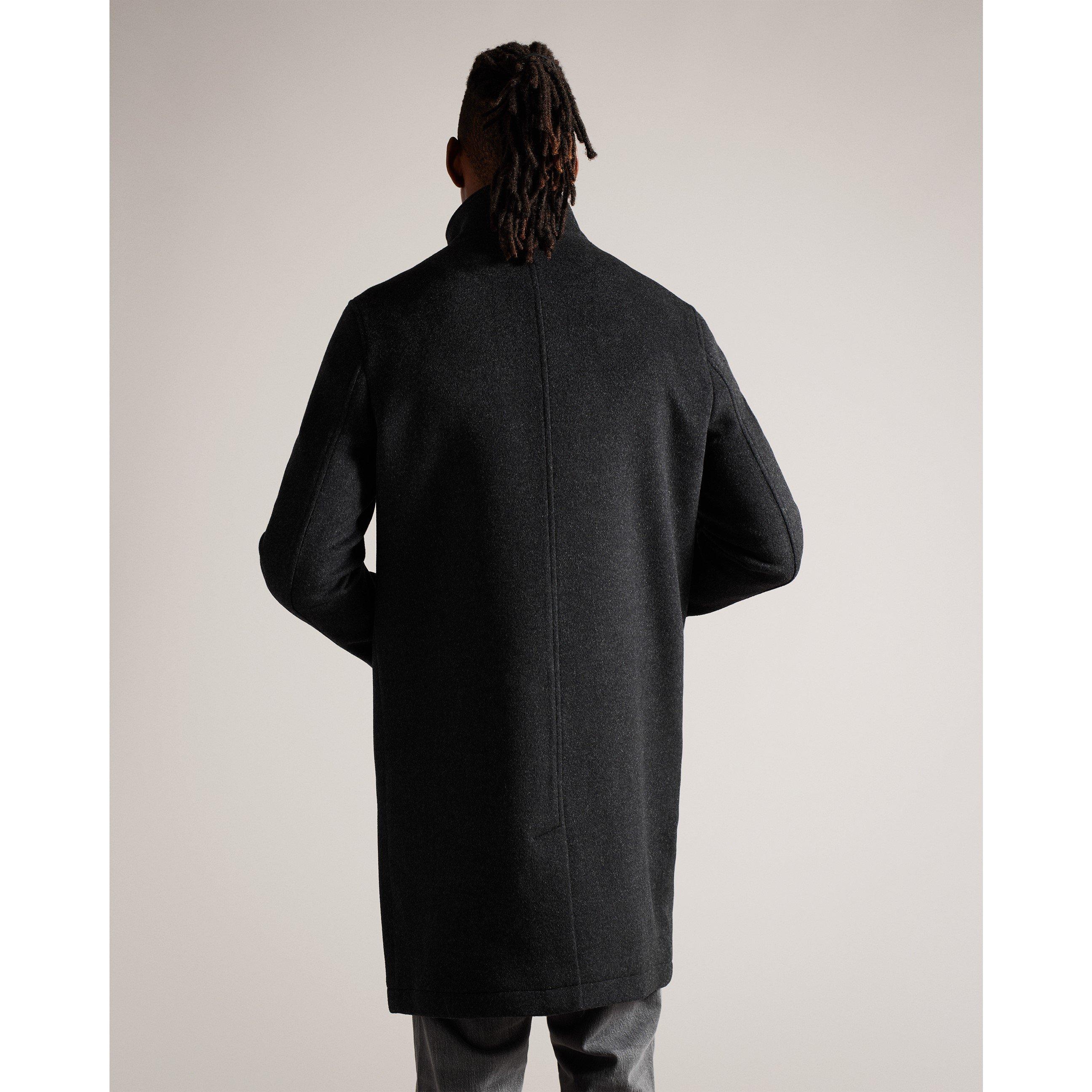 Grey - Ted Baker - Ted Funnel Neck Coat Sn54 - 3
