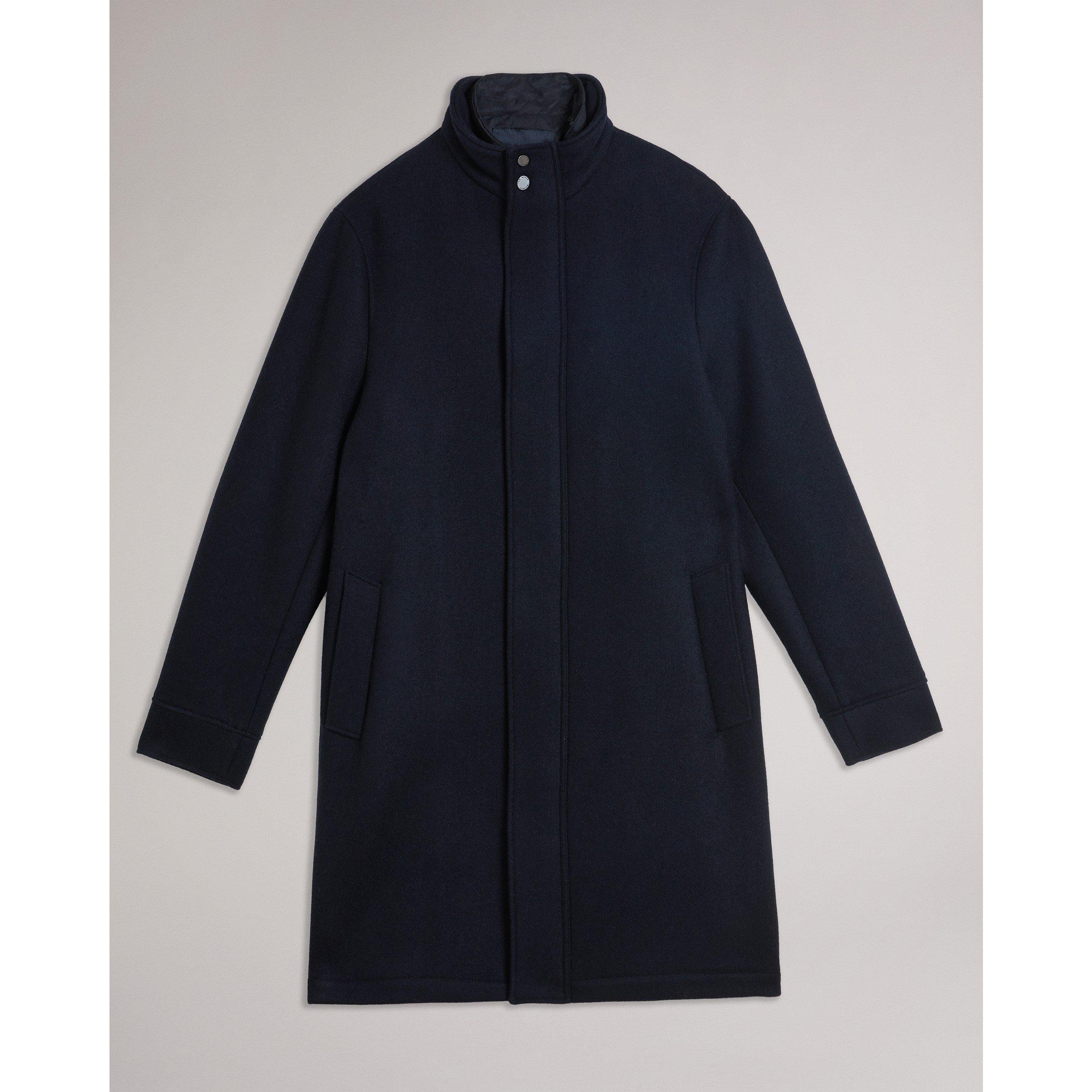 Ted Baker Men's Funnel Neck Overcoat - Navy - XL (5)