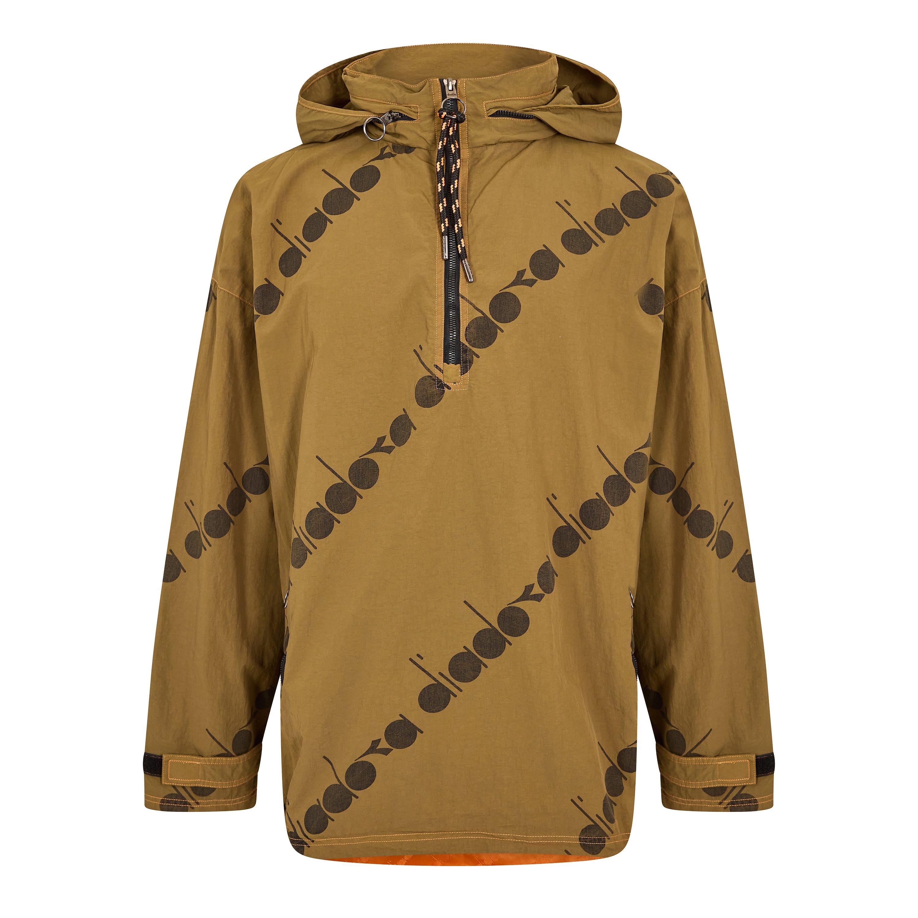Diadora Men's Anorak Rain Anorak - Olive Green - S/M