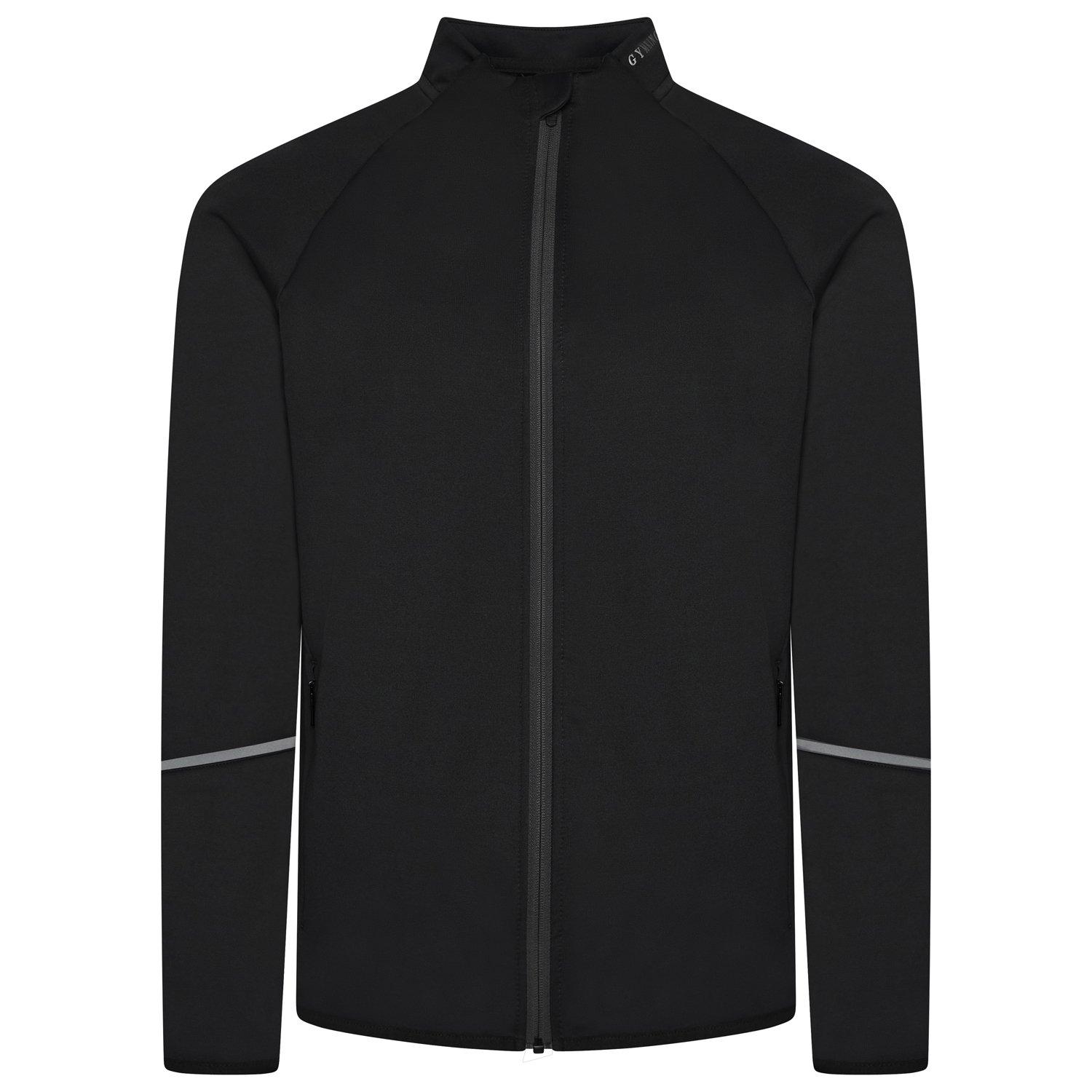 Black - Gym King - Men's Alpha Long Sleeve Full Zip Bomber Jacket - 1