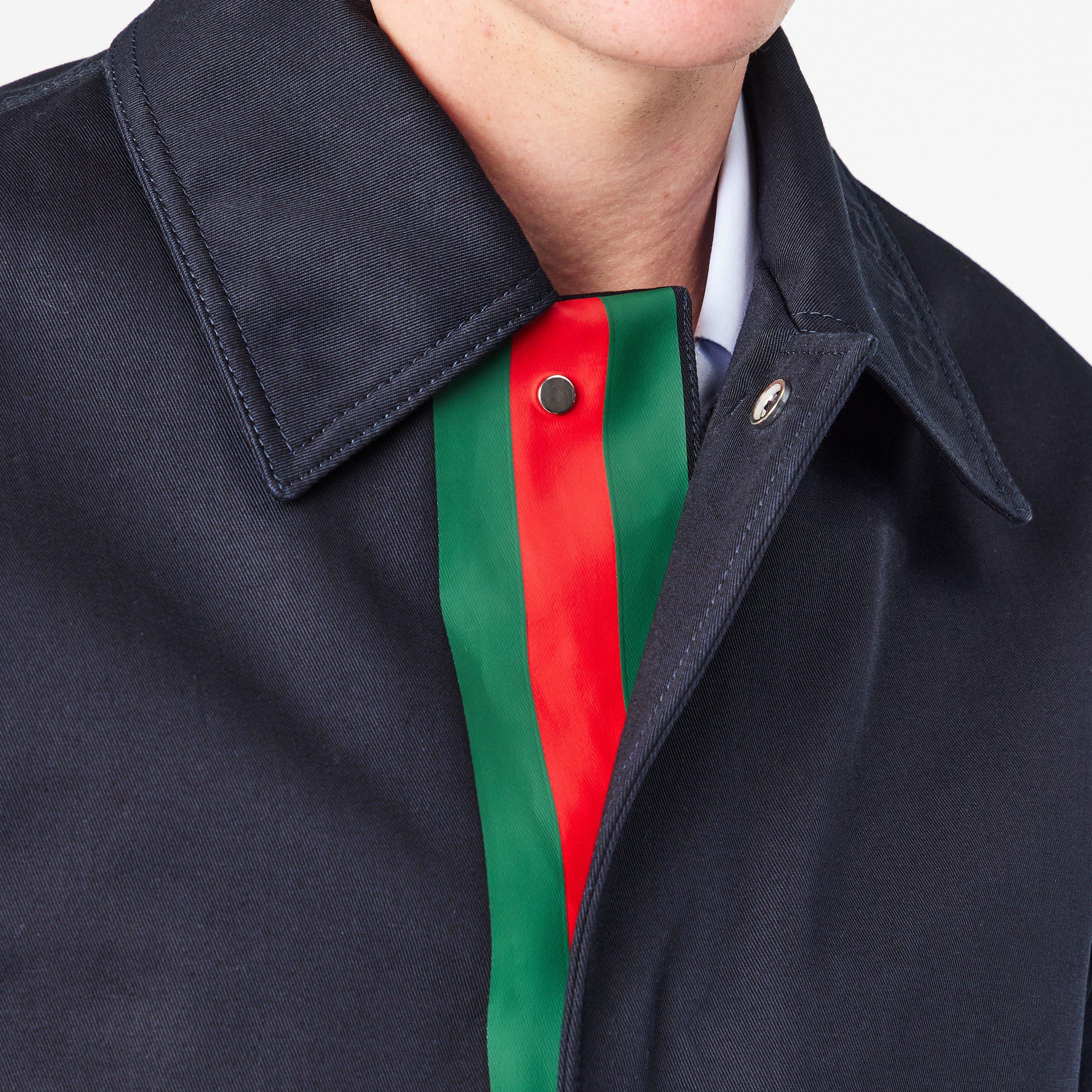 Ink - Gucci - Men's Embossed Cotton Gabardine Long Sleeve Coach Jacket - 5