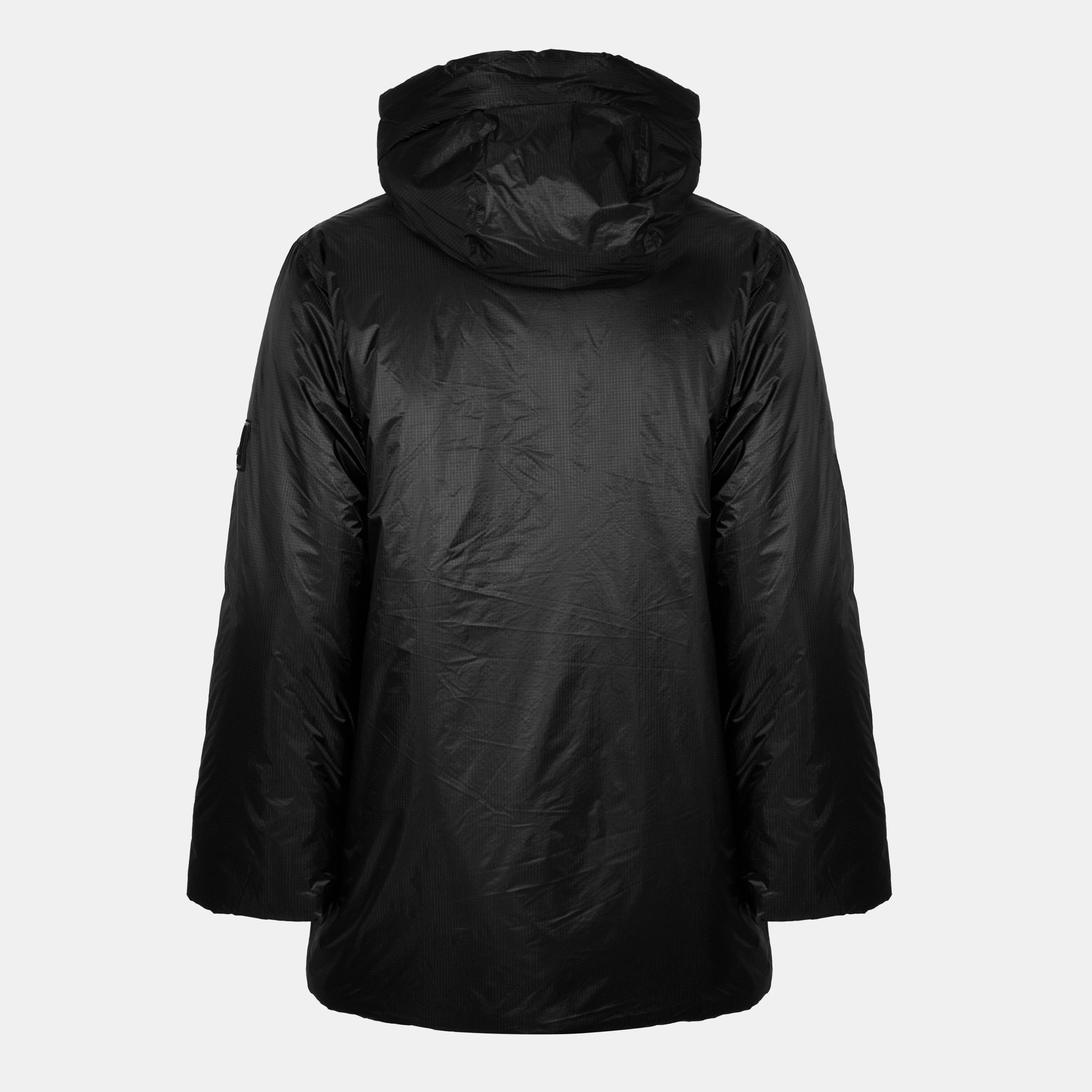 Black 01 - Rains - Men's Torna Long Waterproof Windproof Hooded Medium Puffer Jacket - 2