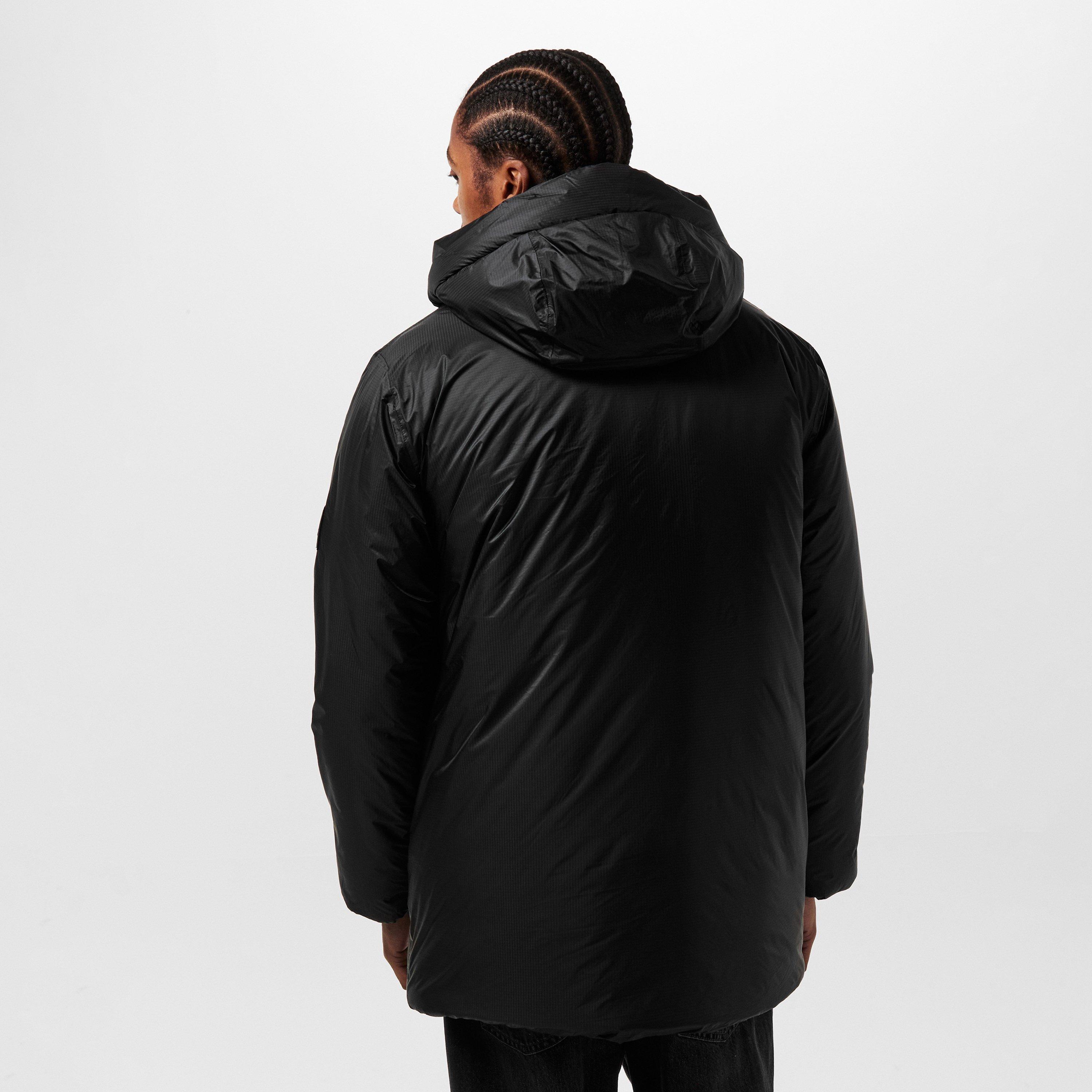 Black 01 - Rains - Men's Torna Long Waterproof Windproof Hooded Medium Puffer Jacket - 4