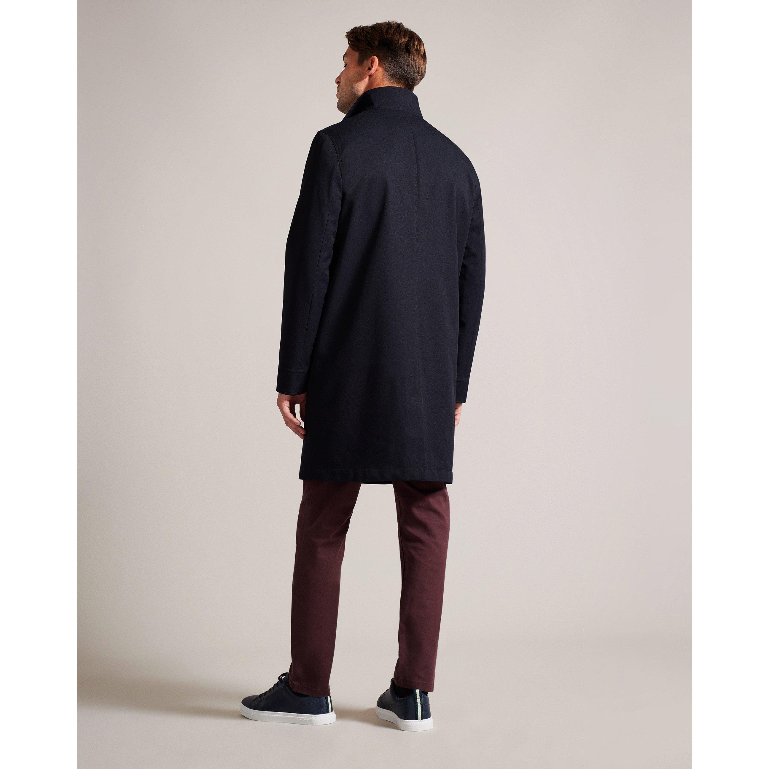 Navy - Ted Baker - Men's FunnelCoat Overcoat - 3