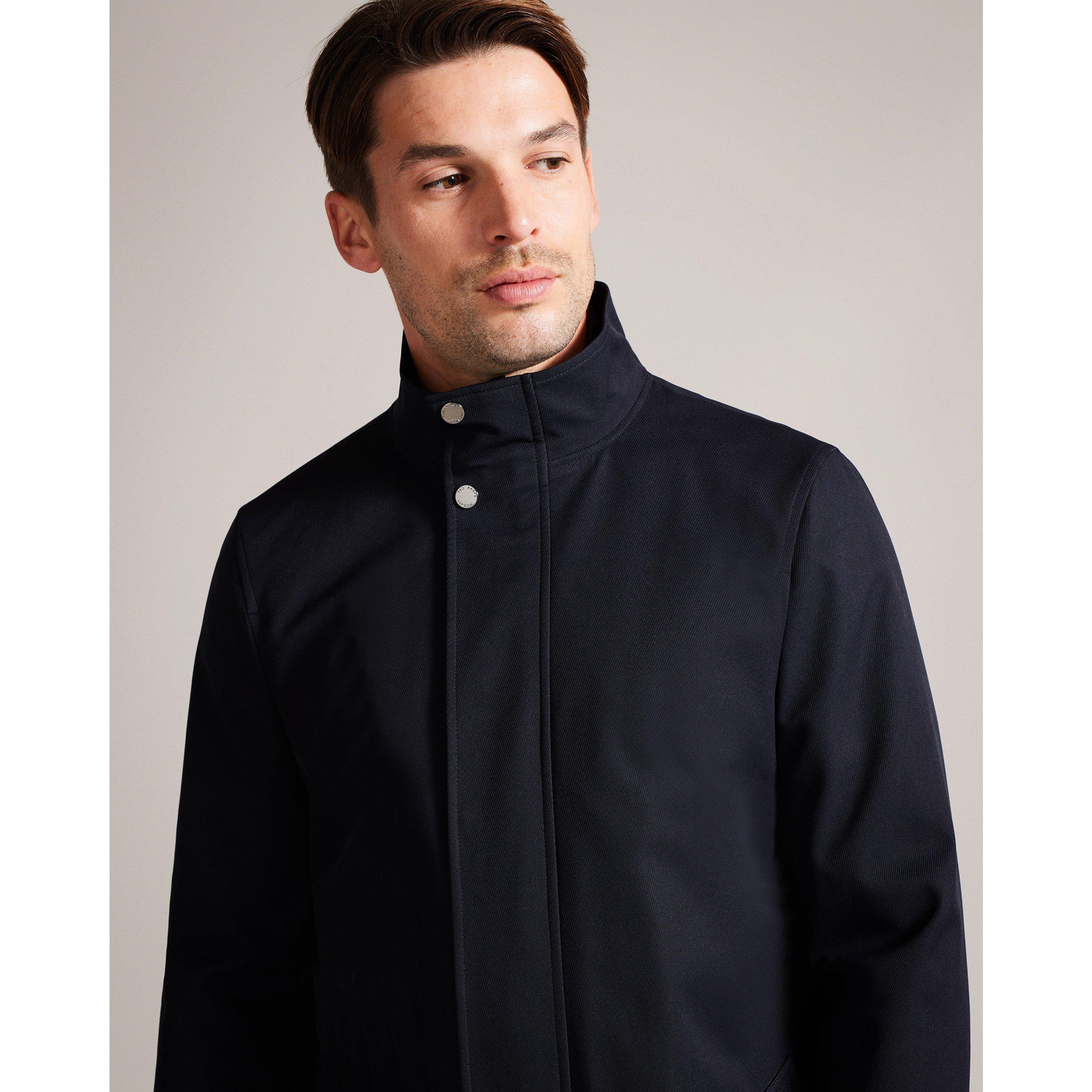 Navy - Ted Baker - Men's FunnelCoat Overcoat - 4