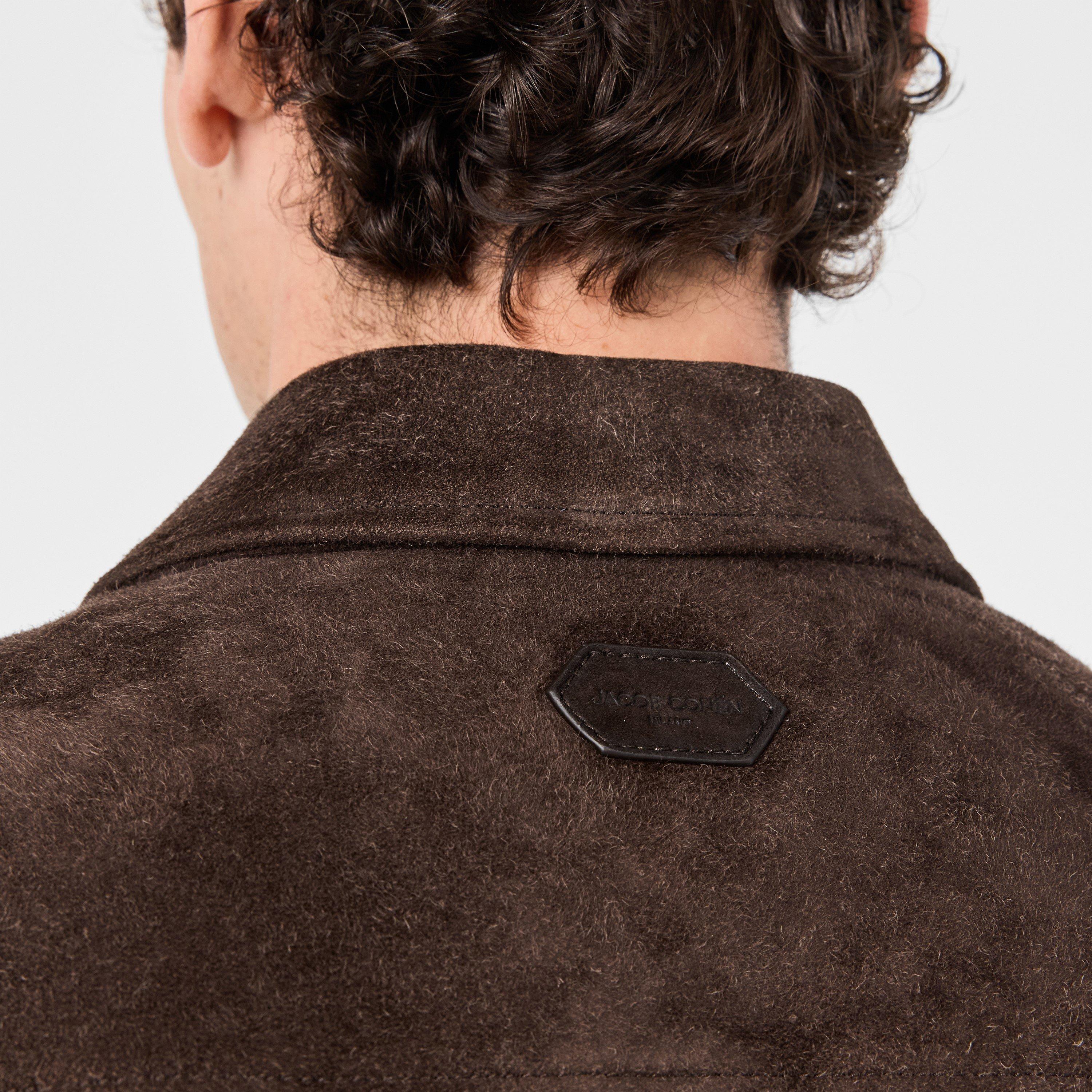 Brown - Jacob Cohen - Men's  Suede Bomber Leather Jacket - 5