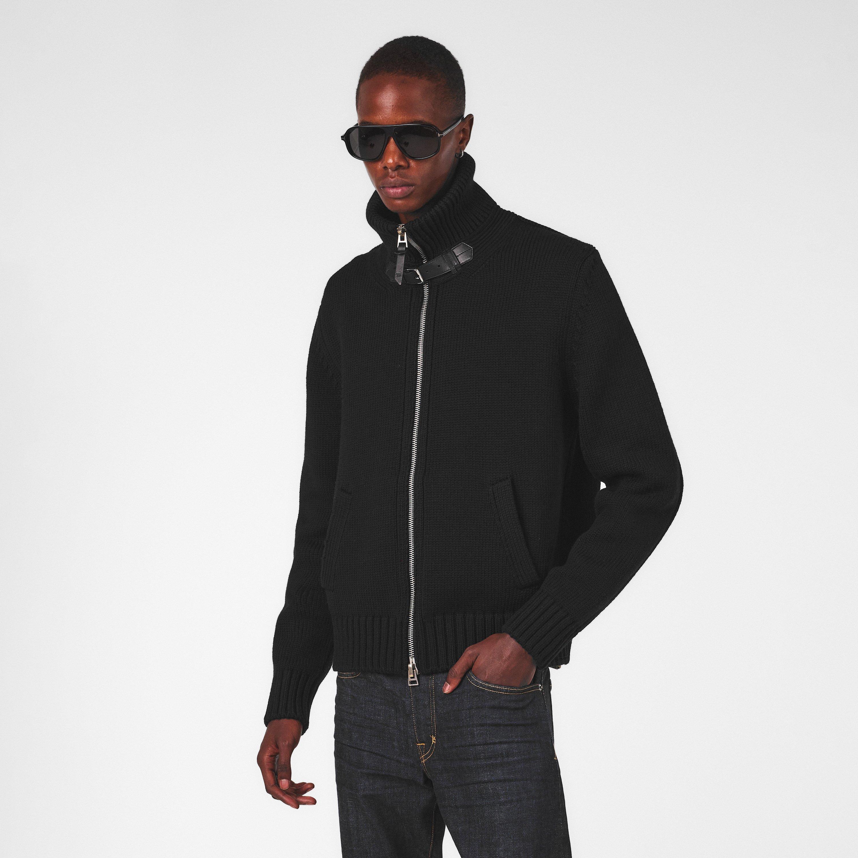Black - Tom Ford - Men's  Structured Bomber Jacket - 3