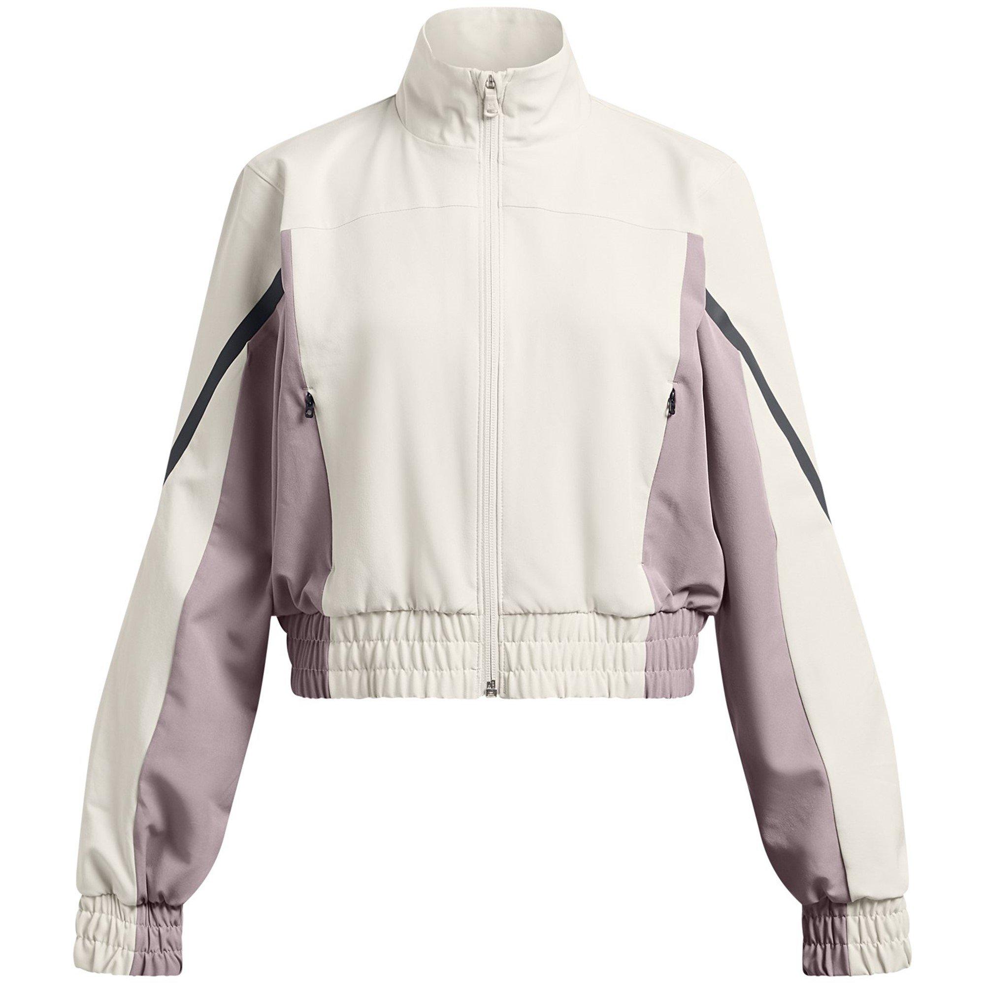 White - Under Armour - Kids' Unstoppable Cropped Moisture-Wicking Performance Training Jacket - 1