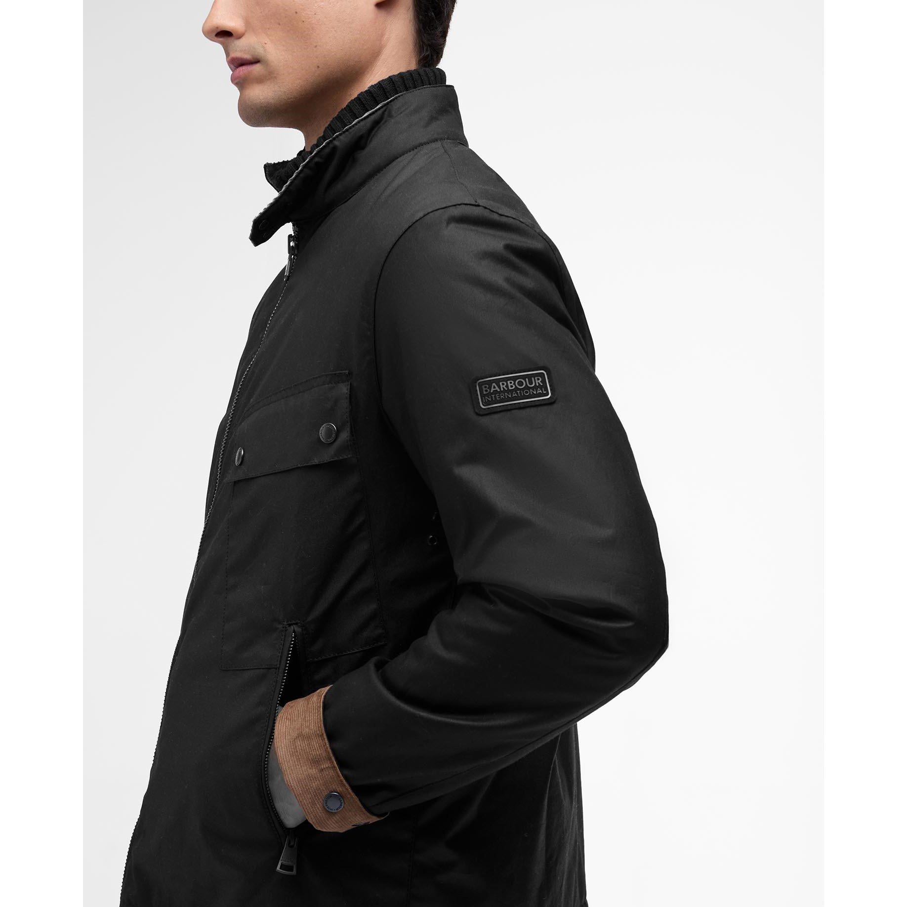 Black - Barbour International - Mens Chard Waxed Jacket - 4