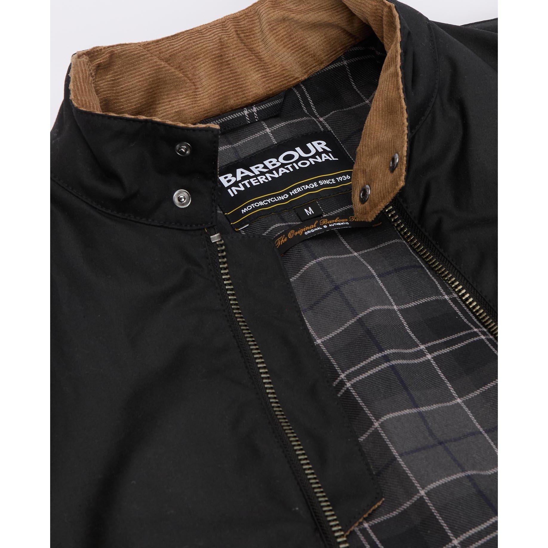 Black - Barbour International - Mens Chard Waxed Jacket - 5
