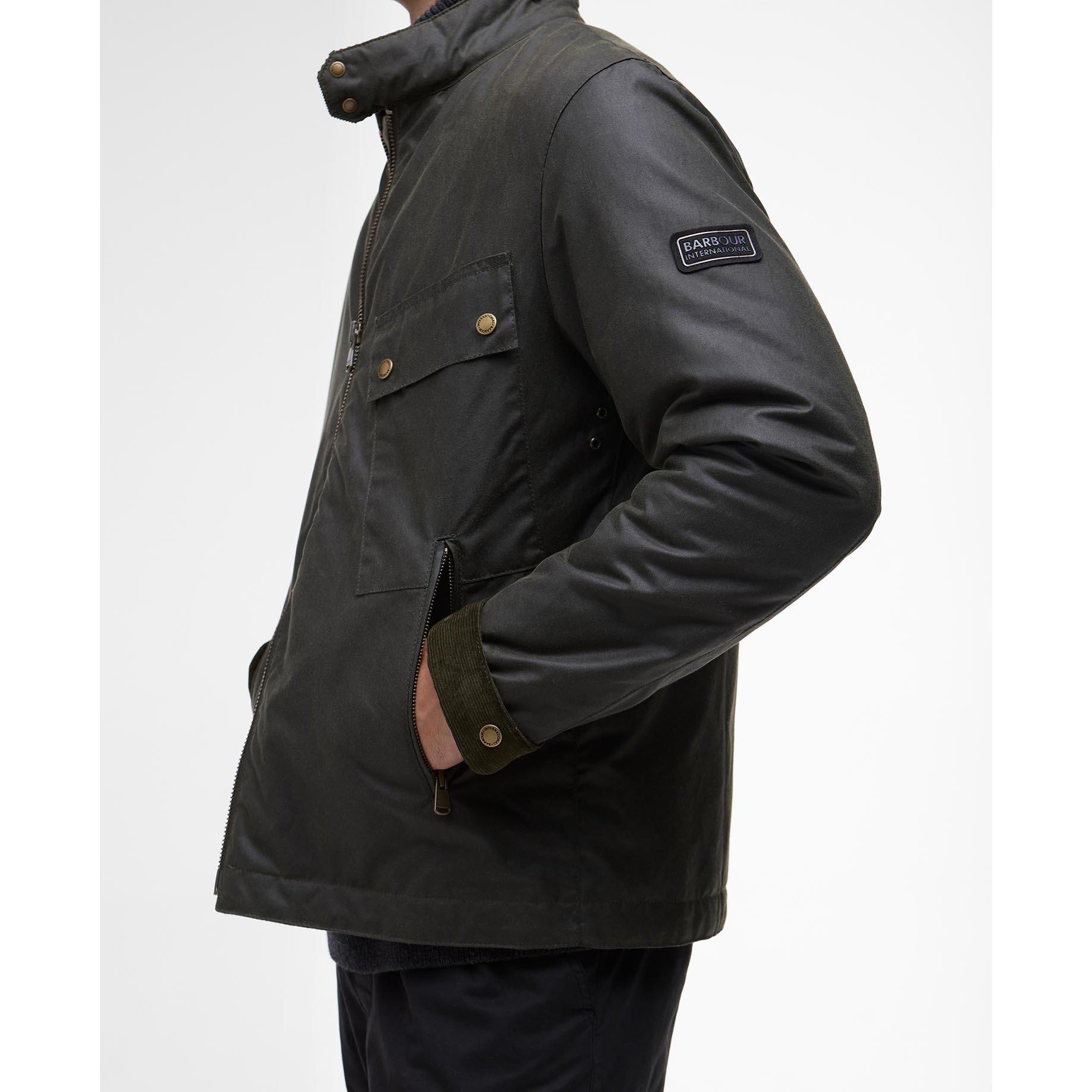 Olive OL99 - Barbour International - Mens Chard Waxed Jacket - 4