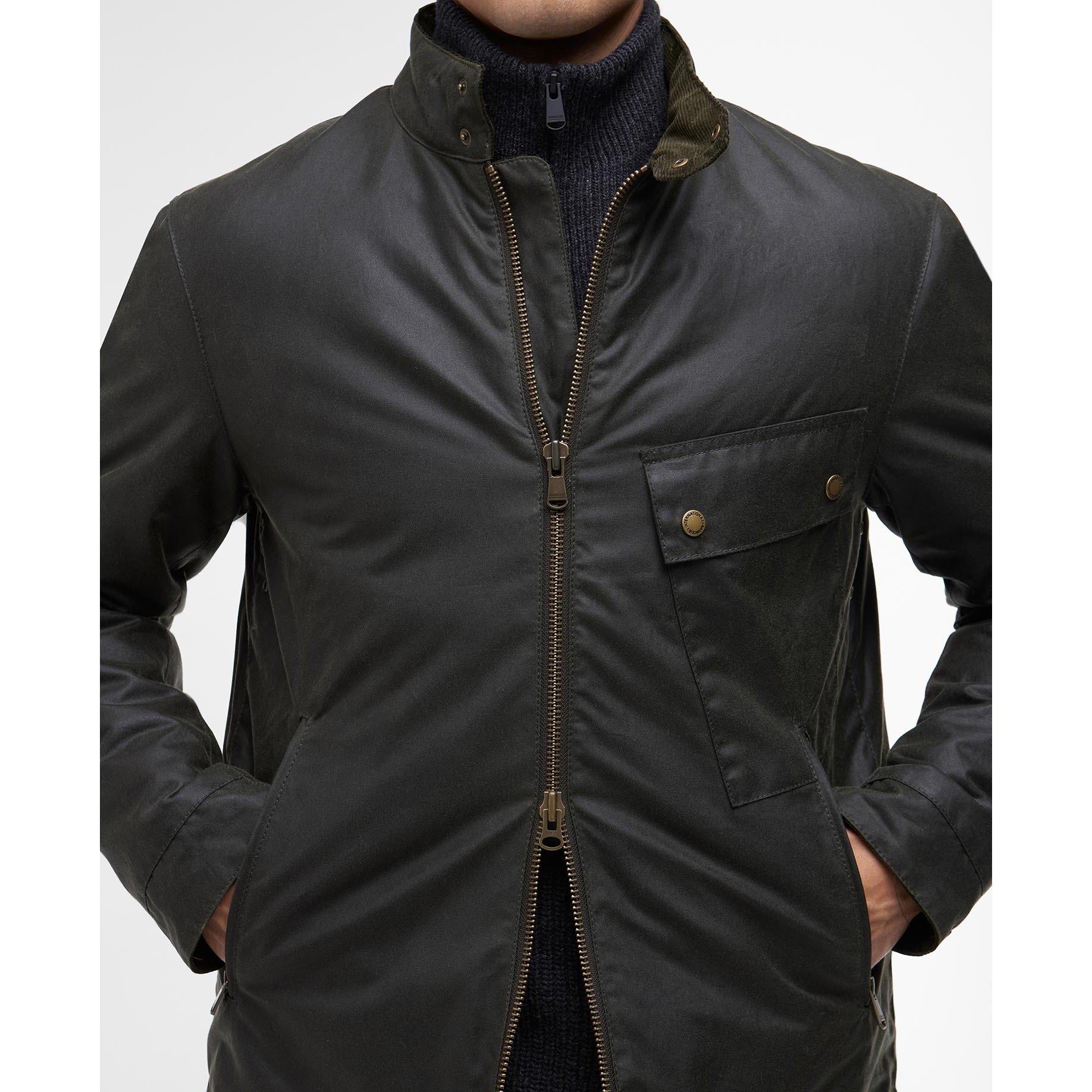 Olive OL99 - Barbour International - Mens Chard Waxed Jacket - 5