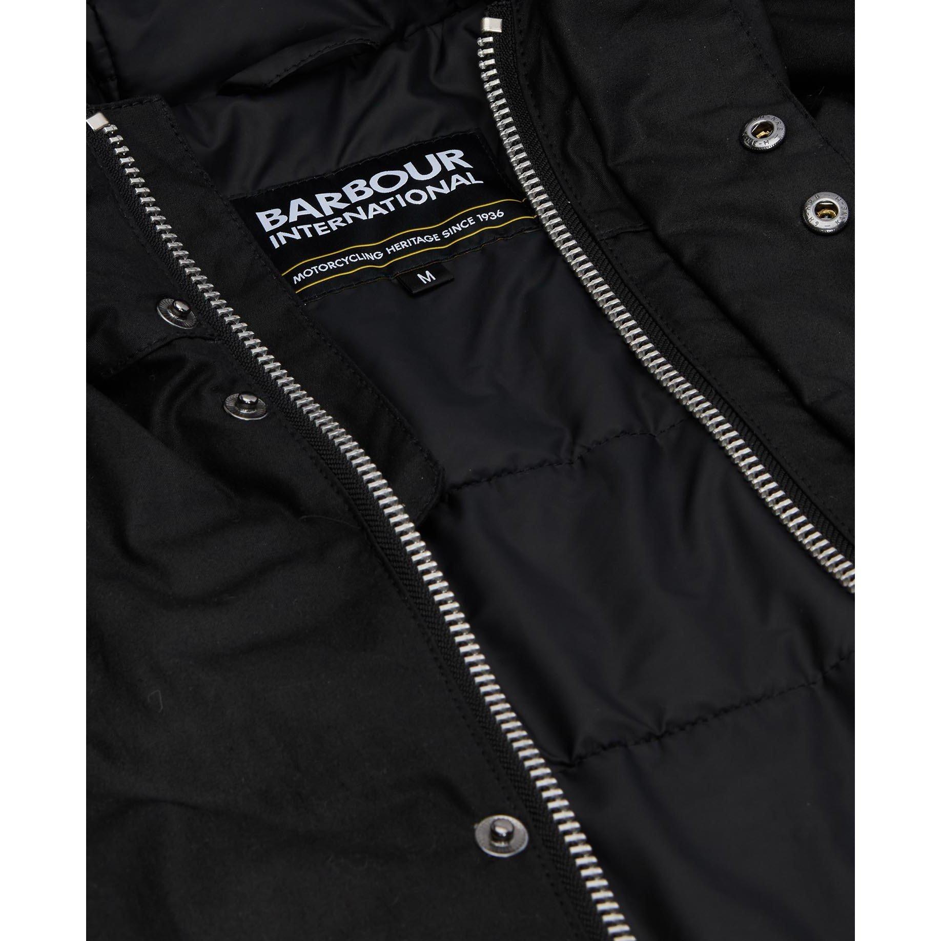 Black BK71 - Barbour International - Men's Endley Hooded Cotton Long Sleeve Waxed Jacket - 6
