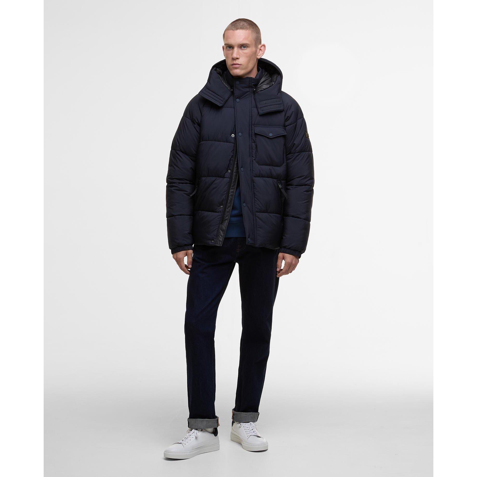 Navy NY71 - Barbour International - Men's B.Intense Haze Medium Puffer Jacket - 8