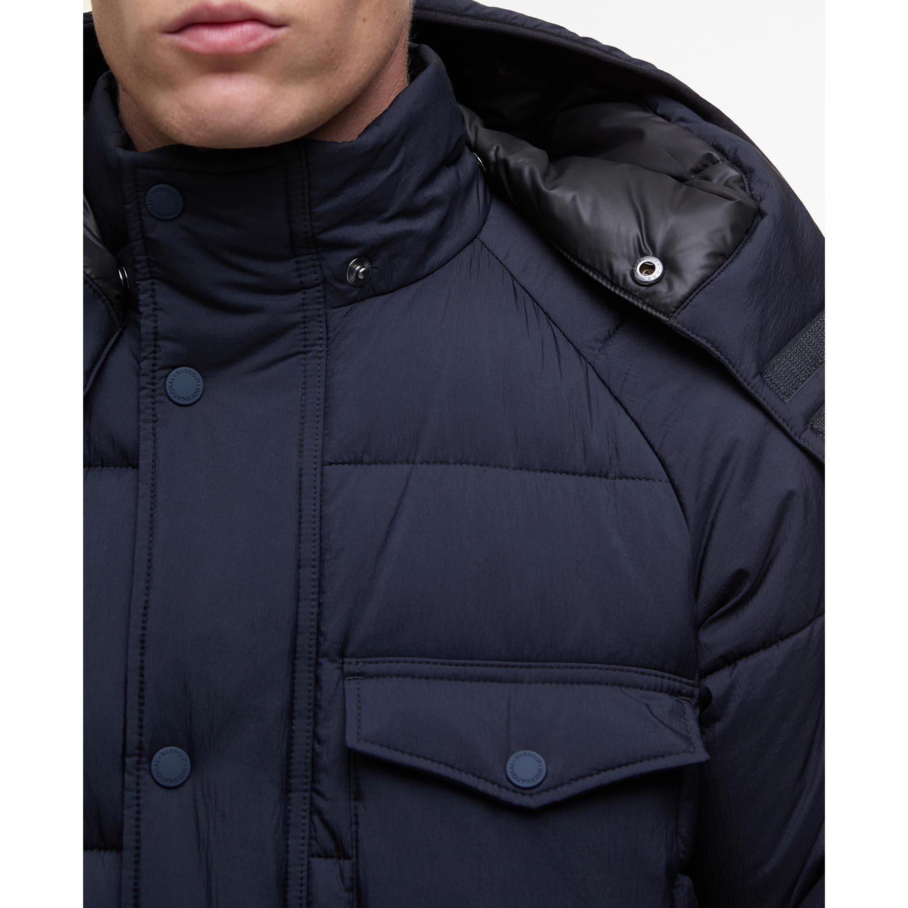 Navy NY71 - Barbour International - Men's B.Intense Haze Medium Puffer Jacket - 6