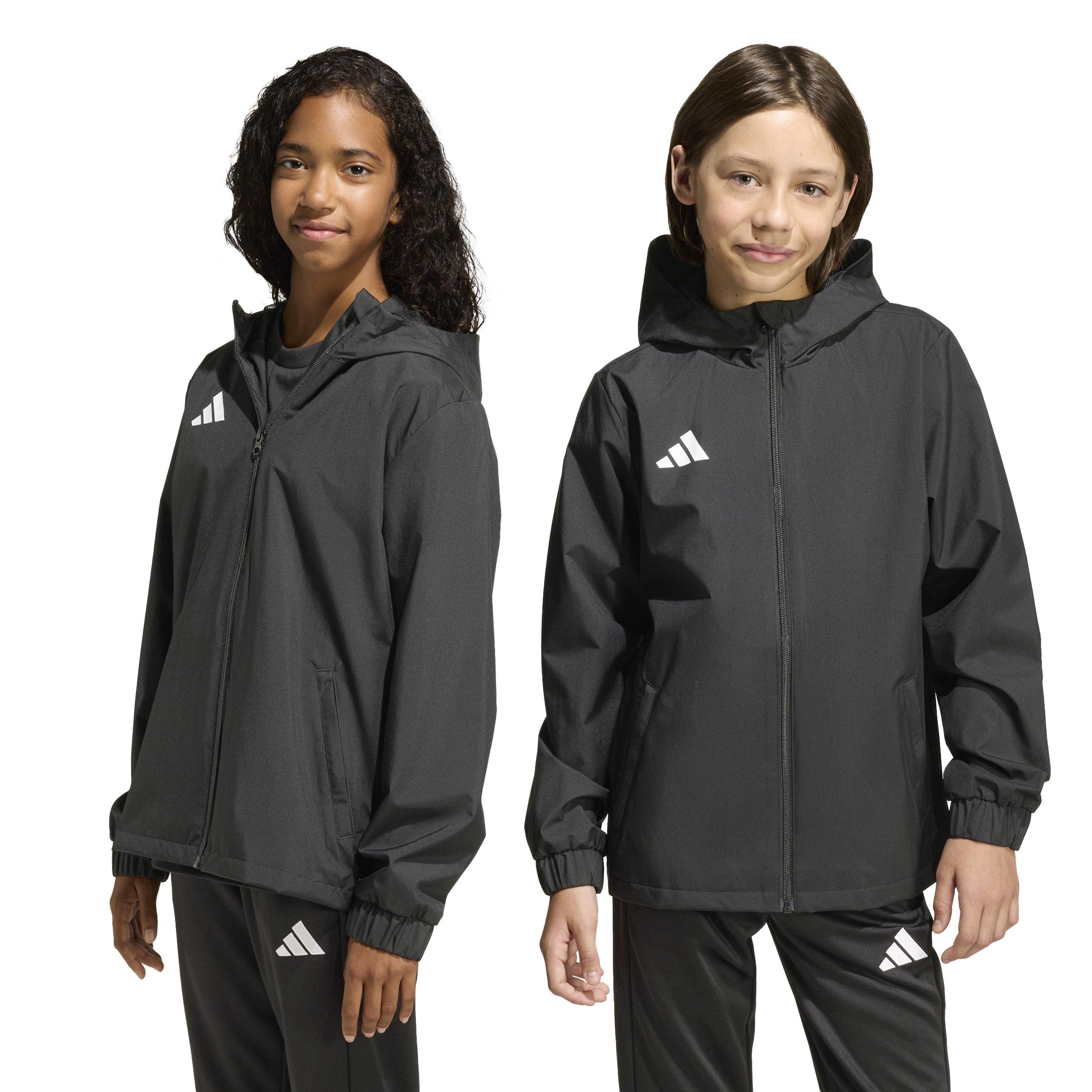 Crno/Bijelo - adidas - Entrada 26 Water and Wind Resistant Rain Anorak - 2