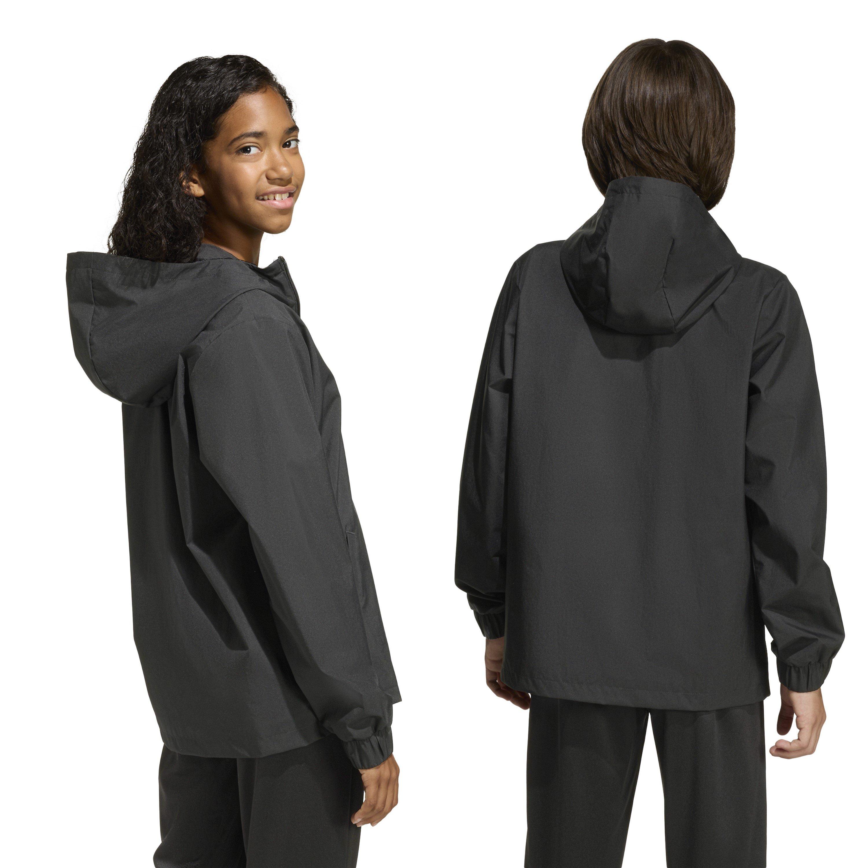 Crno/Bijelo - adidas - Entrada 26 Water and Wind Resistant Rain Anorak - 3