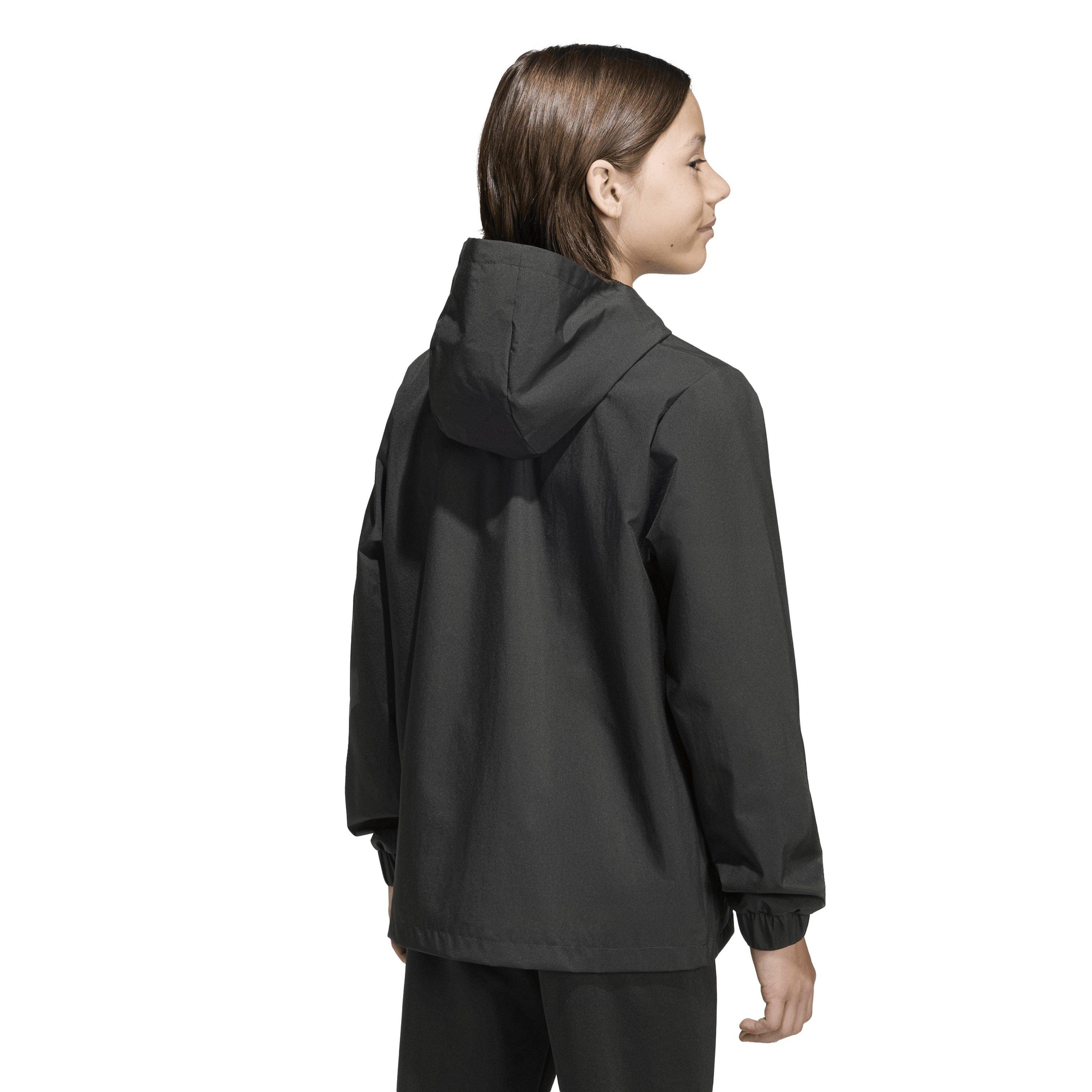 Crno/Bijelo - adidas - Entrada 26 Water and Wind Resistant Rain Anorak - 5