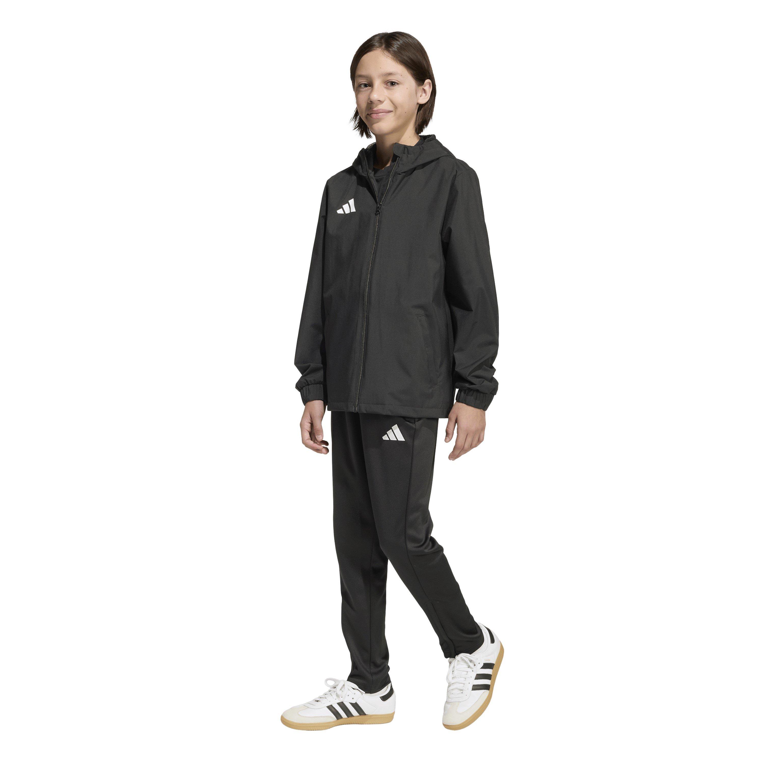 Crno/Bijelo - adidas - Entrada 26 Water and Wind Resistant Rain Anorak - 7