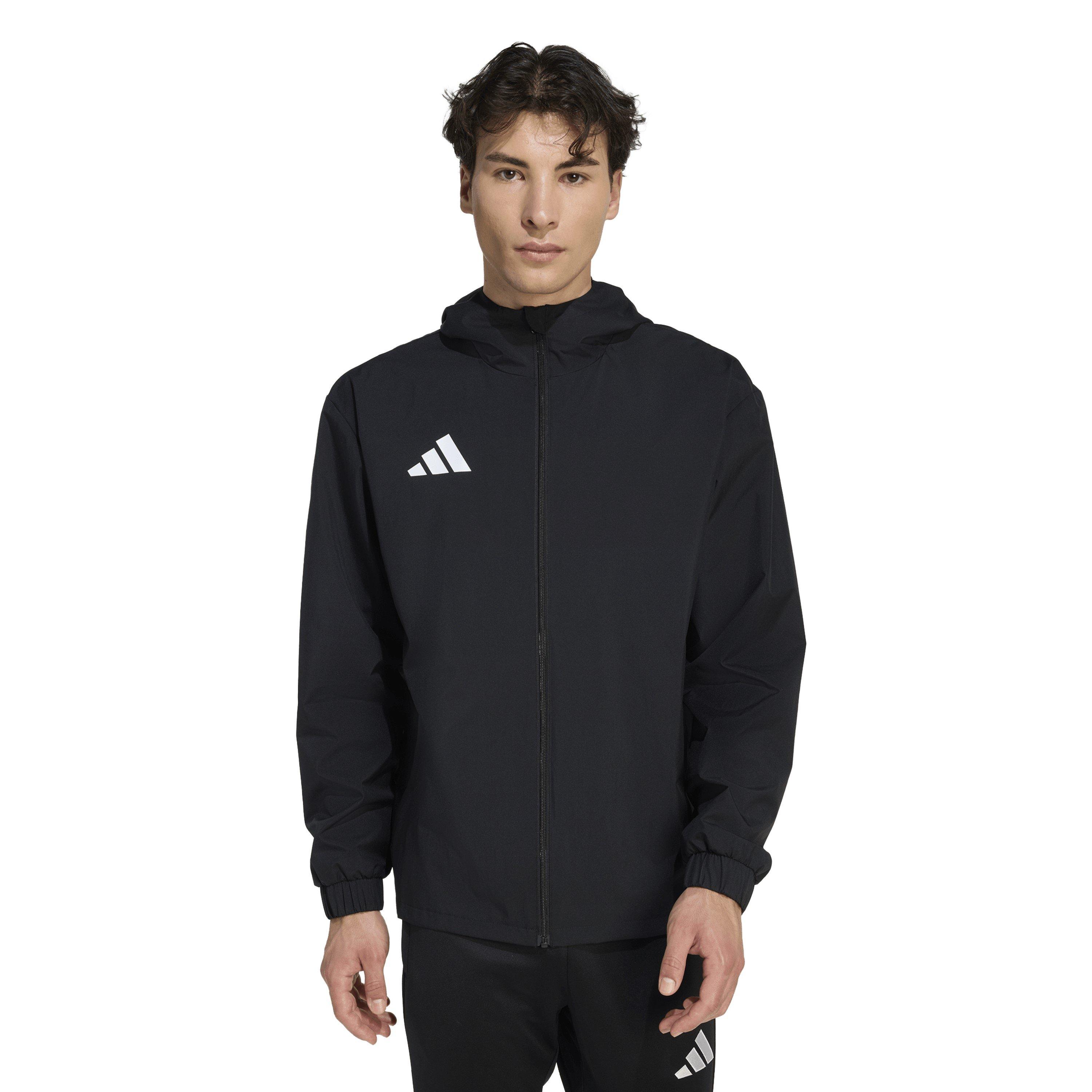 Crno/Bijelo - adidas - Entrada 22 All Weather Water and Wind Resistant Rain Anorak - 3