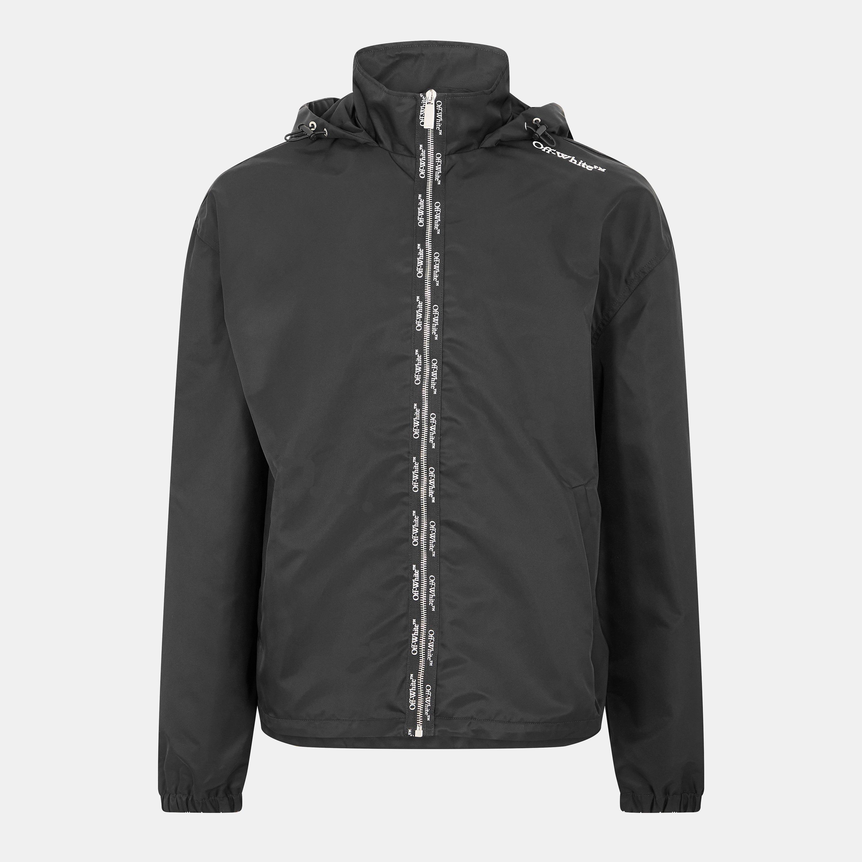 Black - Off White - Men's Book Technical Weather Protection Windbreaker - 1