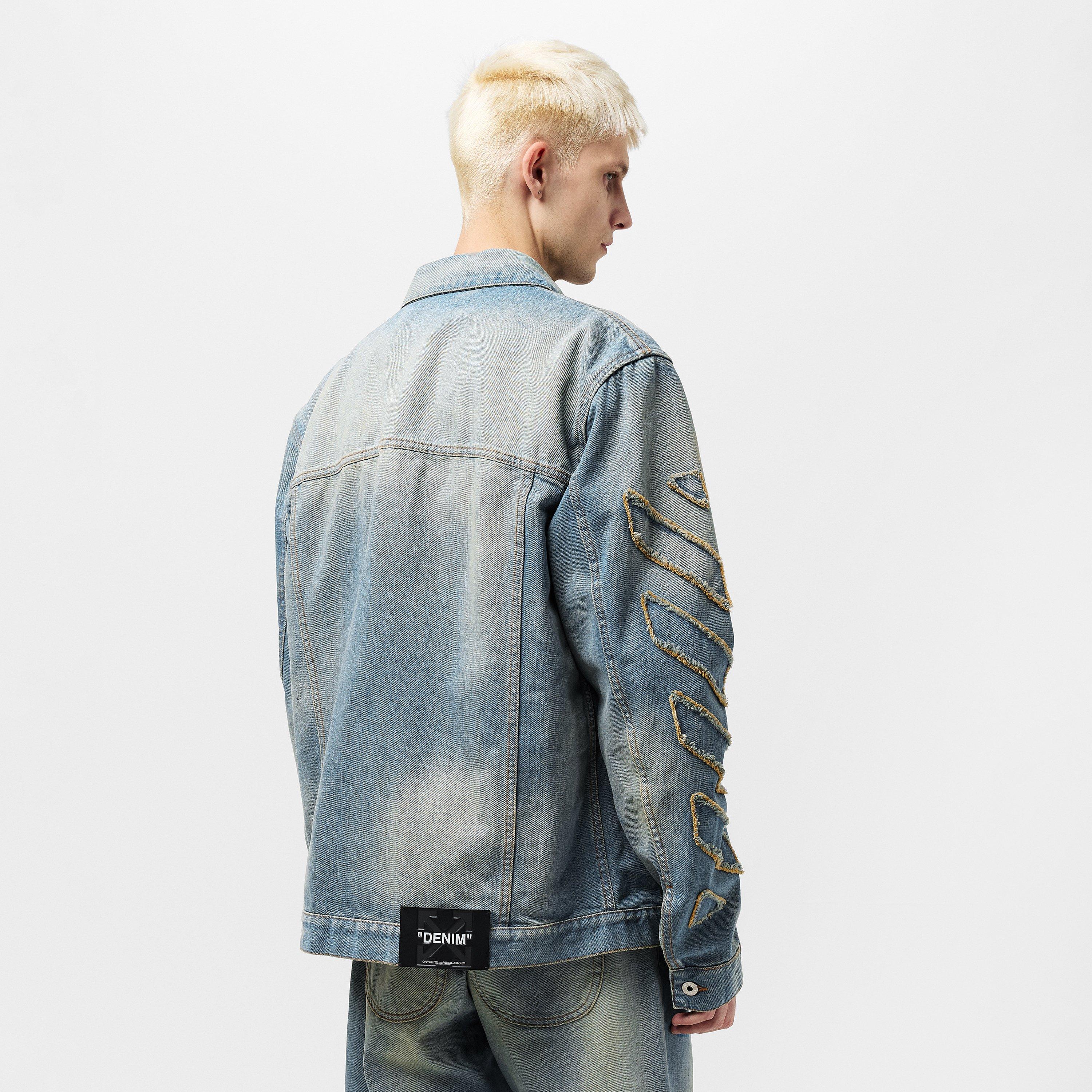 Off White | Men's Patch Denim Jacket | Flannels