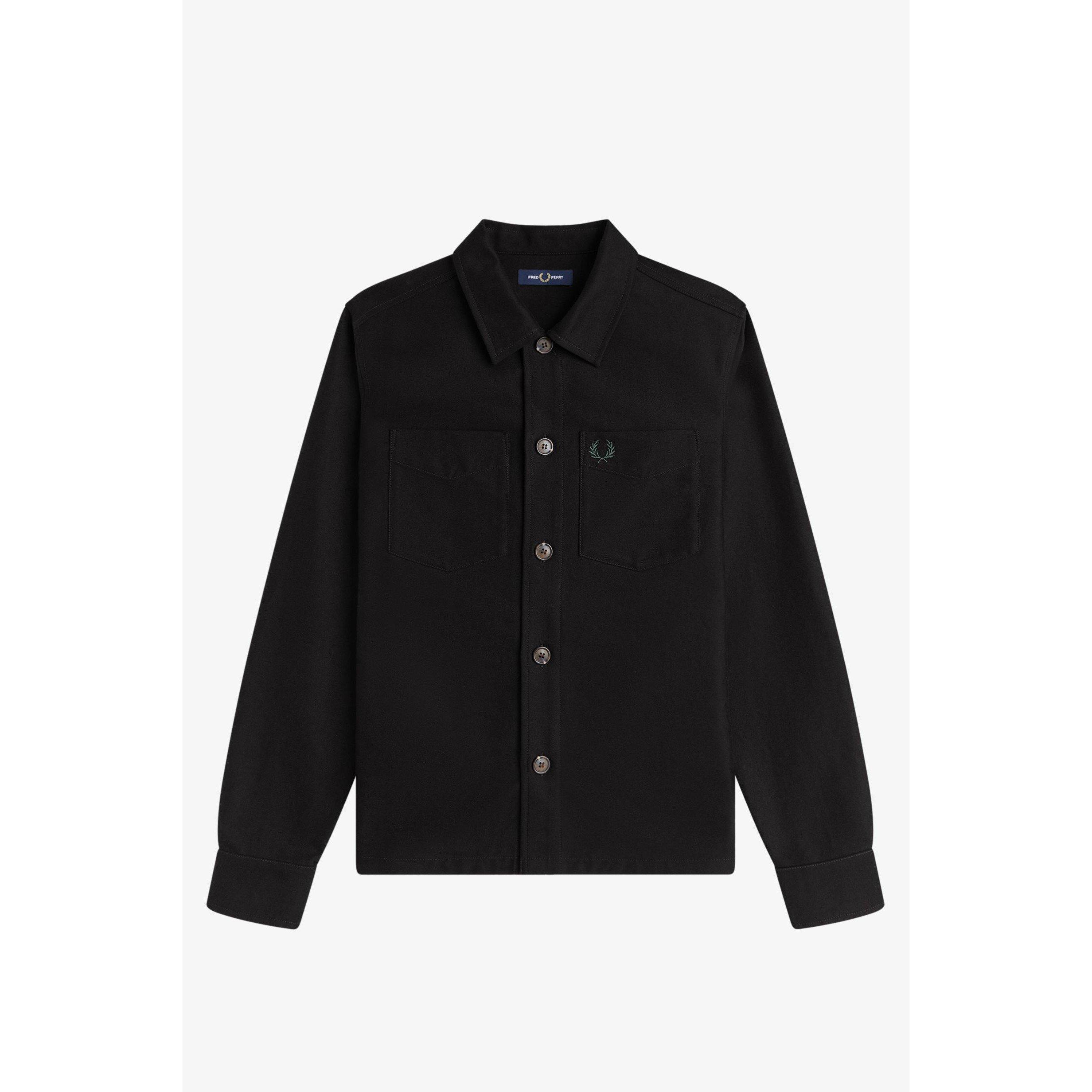 Black 102 - Fred Perry - Men's Brushed Twill Overshirt - 1