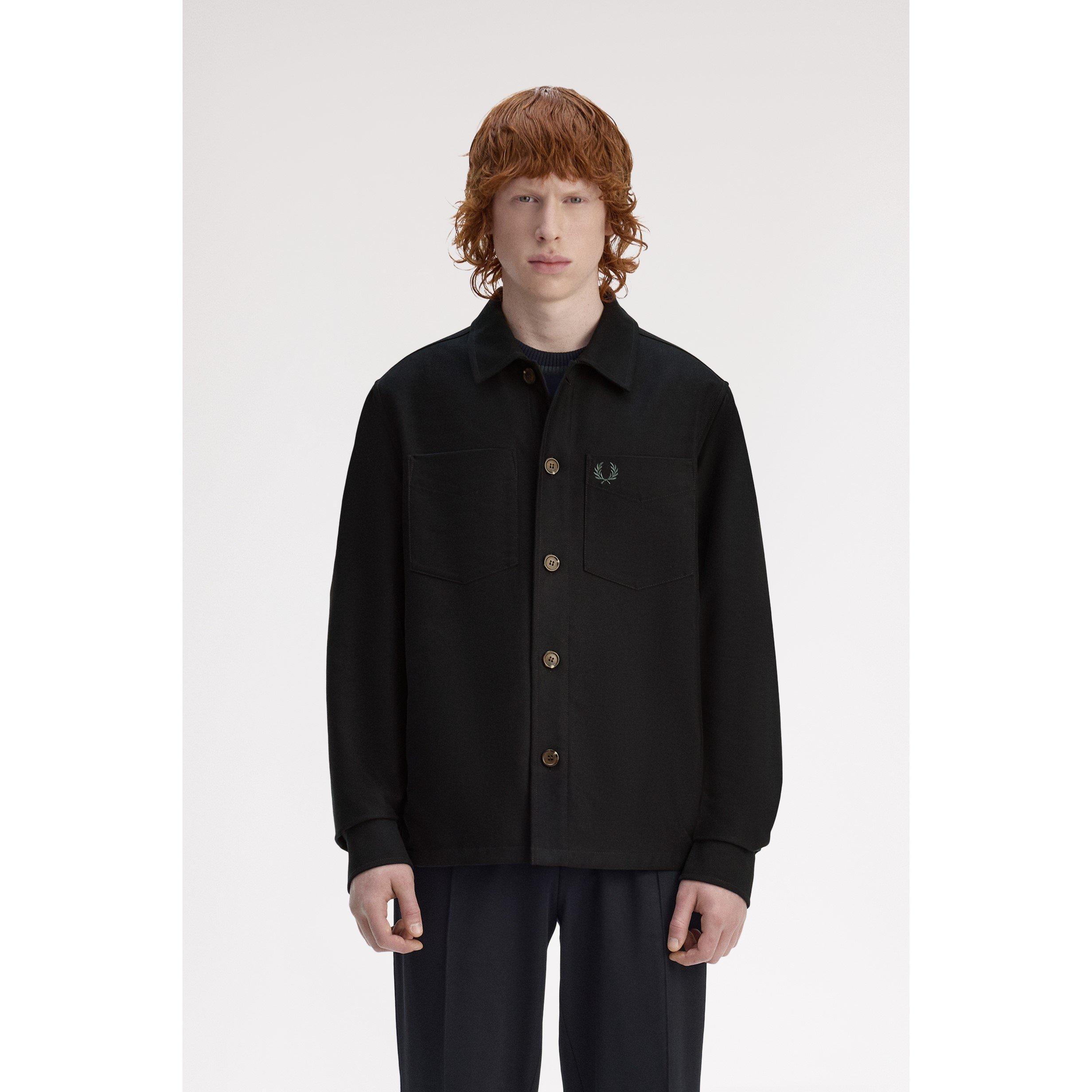 Black 102 - Fred Perry - Men's Brushed Twill Overshirt - 3