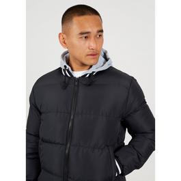 Brave Soul Hooded Padded Varsity Jacket